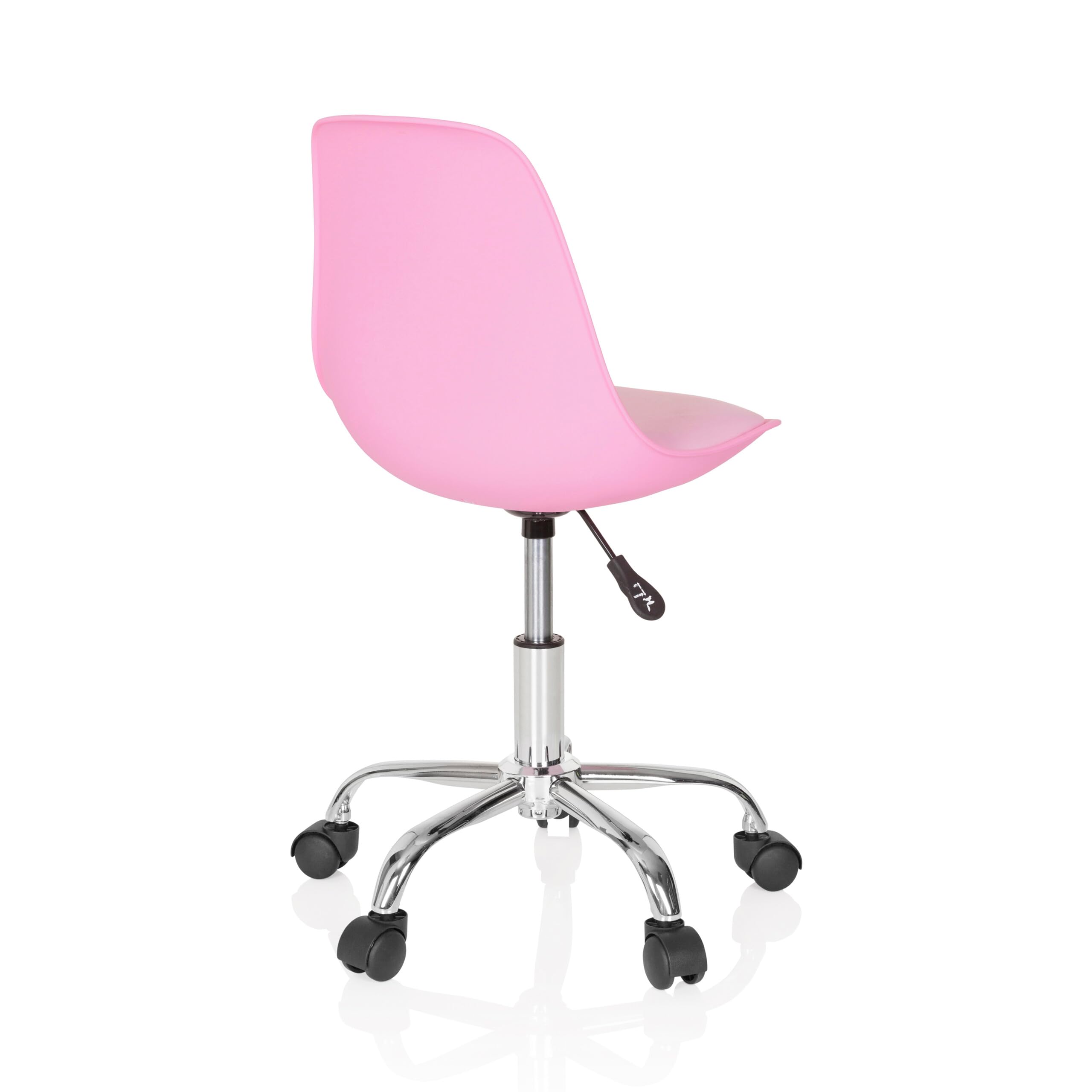 HJH Office 742016 sedia girevole per bambini e ragazzi FANCY II sedia girevole moderna in ecopelle rosa regolabile in altezza