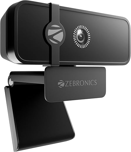 ZEBRONICS Sharp Pro High Resolution Digital Webcam, 30 Fps, 2048 X 1536 Qxga, Microphone, Auto Focus, Dedicated Privacy Shutter, Tripod Support,…
