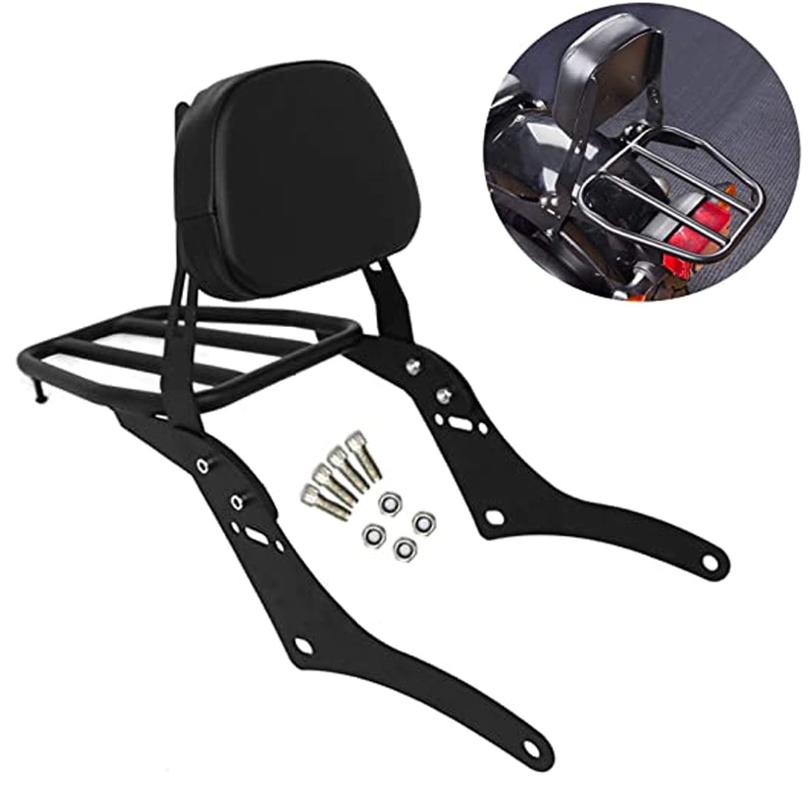 Sissy Bar Amovible Coussinet de Dossier Porte-Bagages arrière pour Moto Honda Rebel CMX300 CMX500 2017-2025