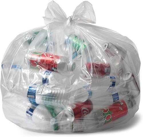 Aluf Plastics Bolsas de basura transparentes de 55 a 60 galones, 2.0 mil, 38 x 58 pulgadas, paquete de 50 unidades, para contratistas, industriales,