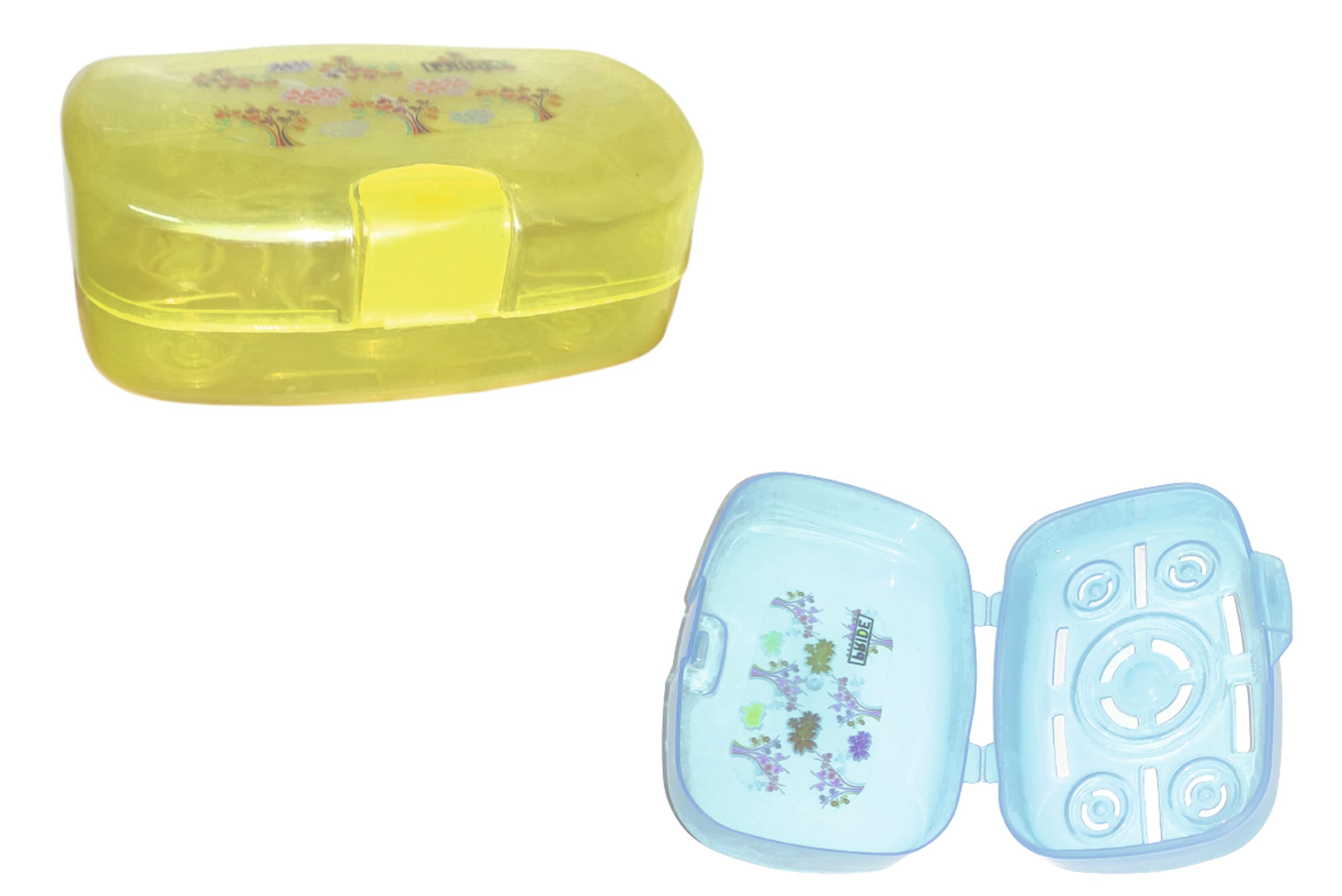 GVIBE Soap Holder|Portable Plastic Self Draining Soap Stand|Leakproof Soap Box for Bathroom,Outdoor Camping,Traveling (Multicolor) Pack of 4