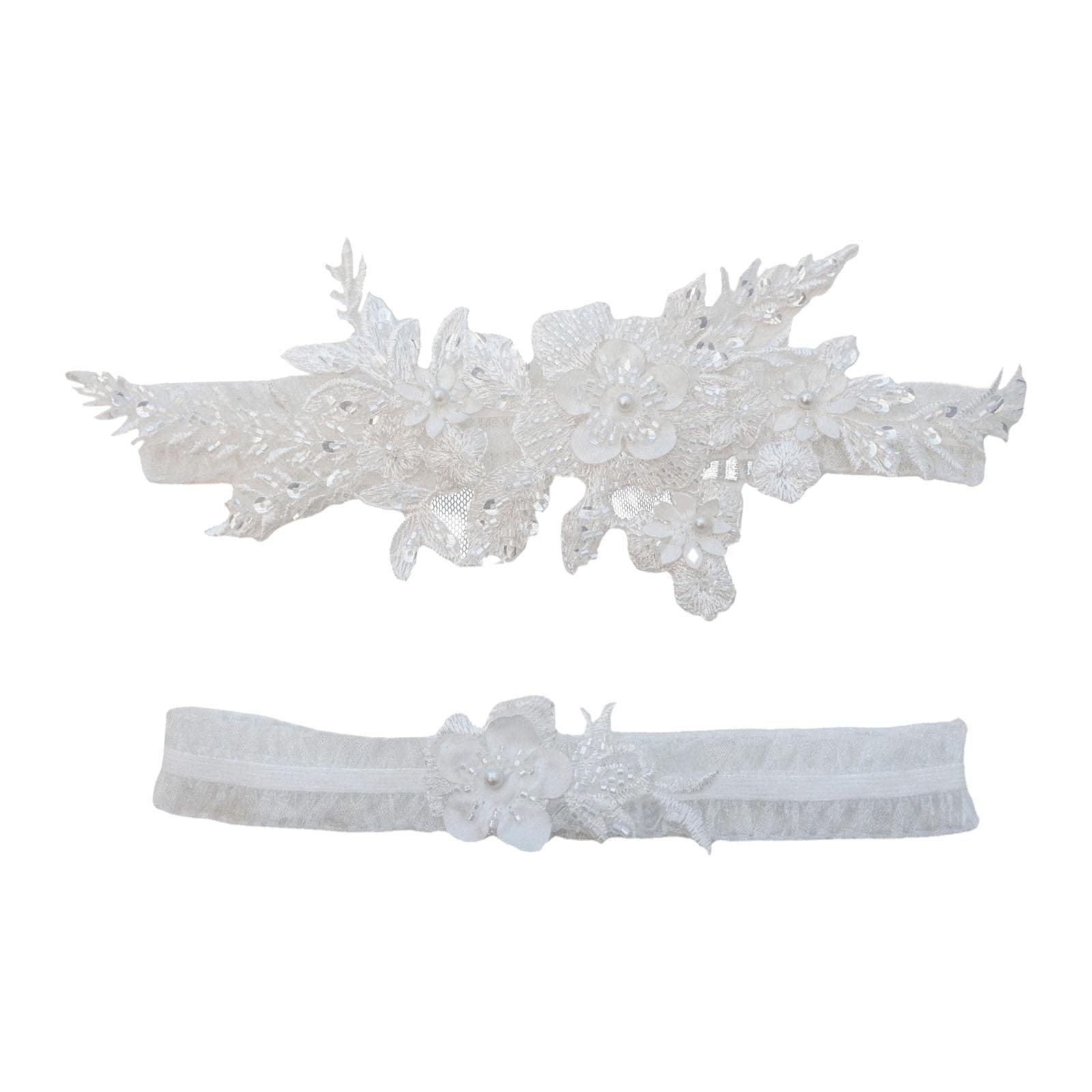 nivaa 2Pcs Wedding Garter Dress Leg Ring Dance Performance Thigh Lace Garter-picture-3