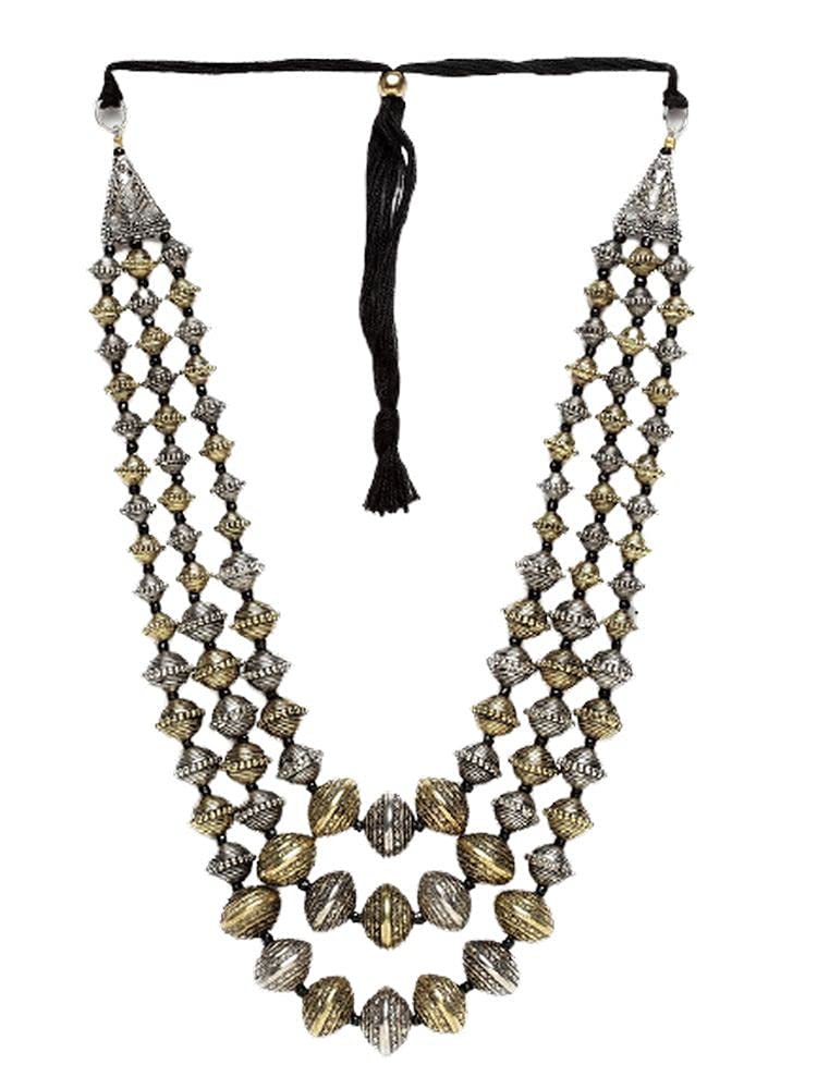 Moedbuille Oxidised Silver Gold Plated Layered Antique Brass Choker Tribal Necklace For Womens (Mbnc00130), One Size (B09CGYNTGB) Amazon Price History, Amazon Price Tracker