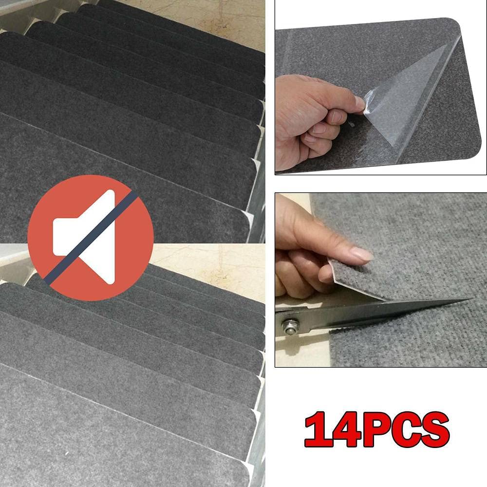 Nakładki na stopnie schodów. Stair Treads Rectangle Pack Of 14 Multicolor(Dark Gray)
