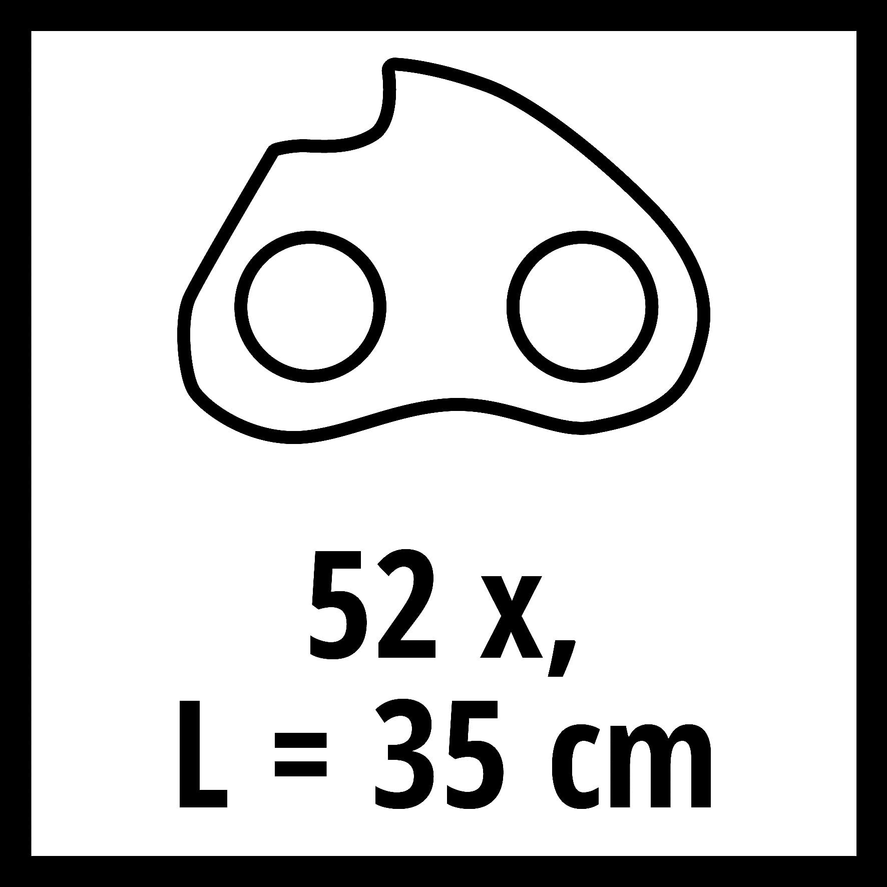 Originale Einhell Catena di ricambio da 35 cm (accessori per motoseghe, adatta per motosega elettrica GC-EC 1935, lunghezza catena 35 cm, 52 maglie, passo di catena 9,5 mm)