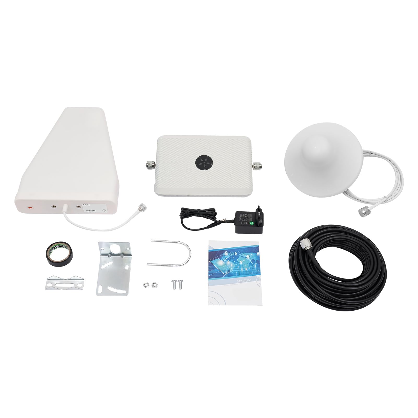 Amplificateur réseau Mobile, répéteur Signal 15 W pour Tous réseaux(Blanc) | Gain de 66 dB, grande portée, avec fonction AGC intelligente pour l'amplification du signal dans les grands résidentiels