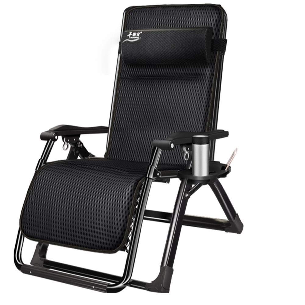 Fauteuils inclinables de jardin noirs pliants en textoline haute résistance