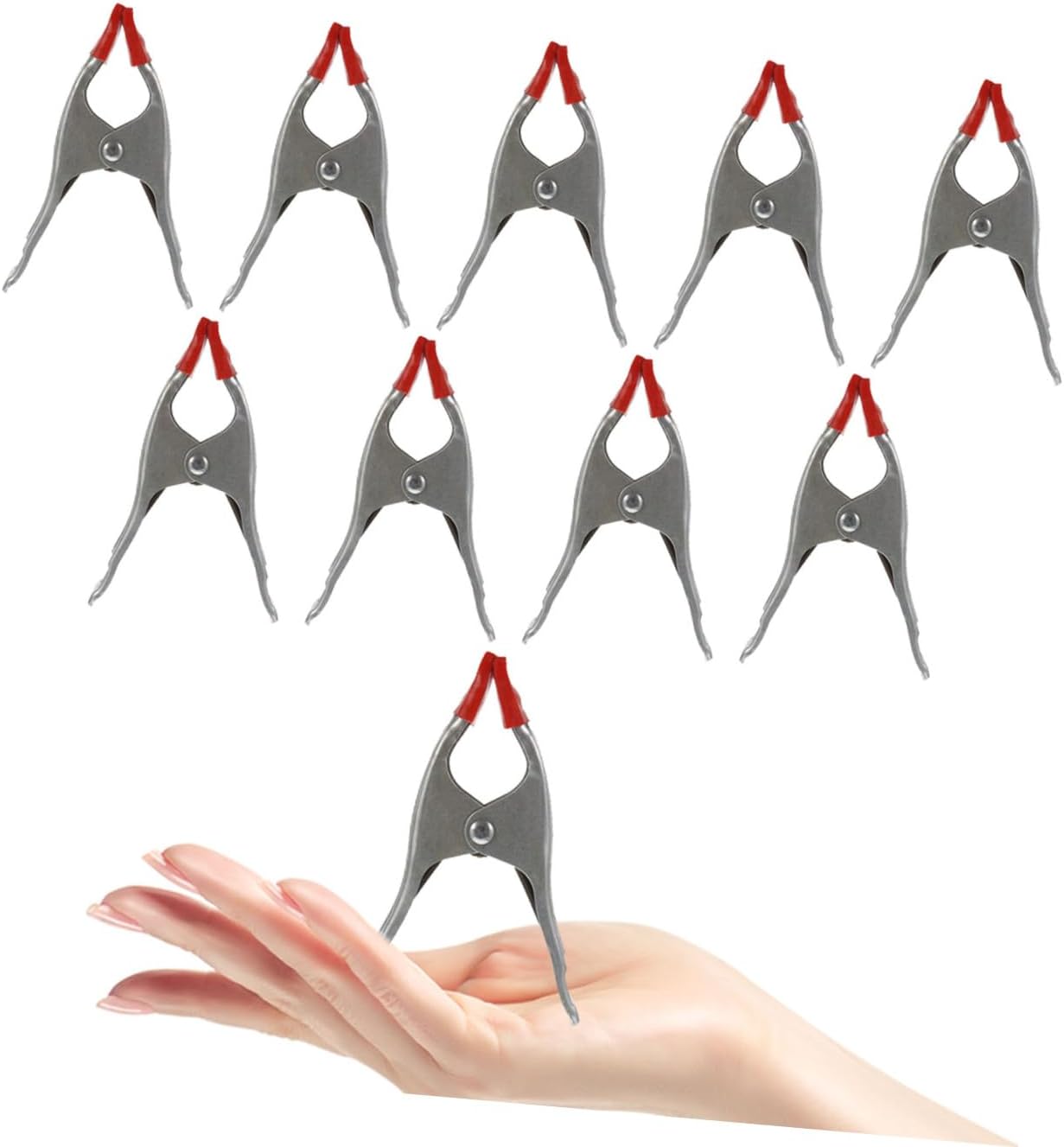 Veemoon 10pcs A-shaped Woodworking Spring Clamps Heavy-duty Iron Carpentry Clips 6-inch Quick-fixed Squeeze Clamps for Woodworking and Stonework