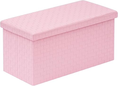 B FSOBEIIALEO Otomana plegable de almacenamiento reposapiés de piel sintética banco largo caja de juguetes para niñas color rosa 30 x 15 x 15 disponible en Yaxa Colombia