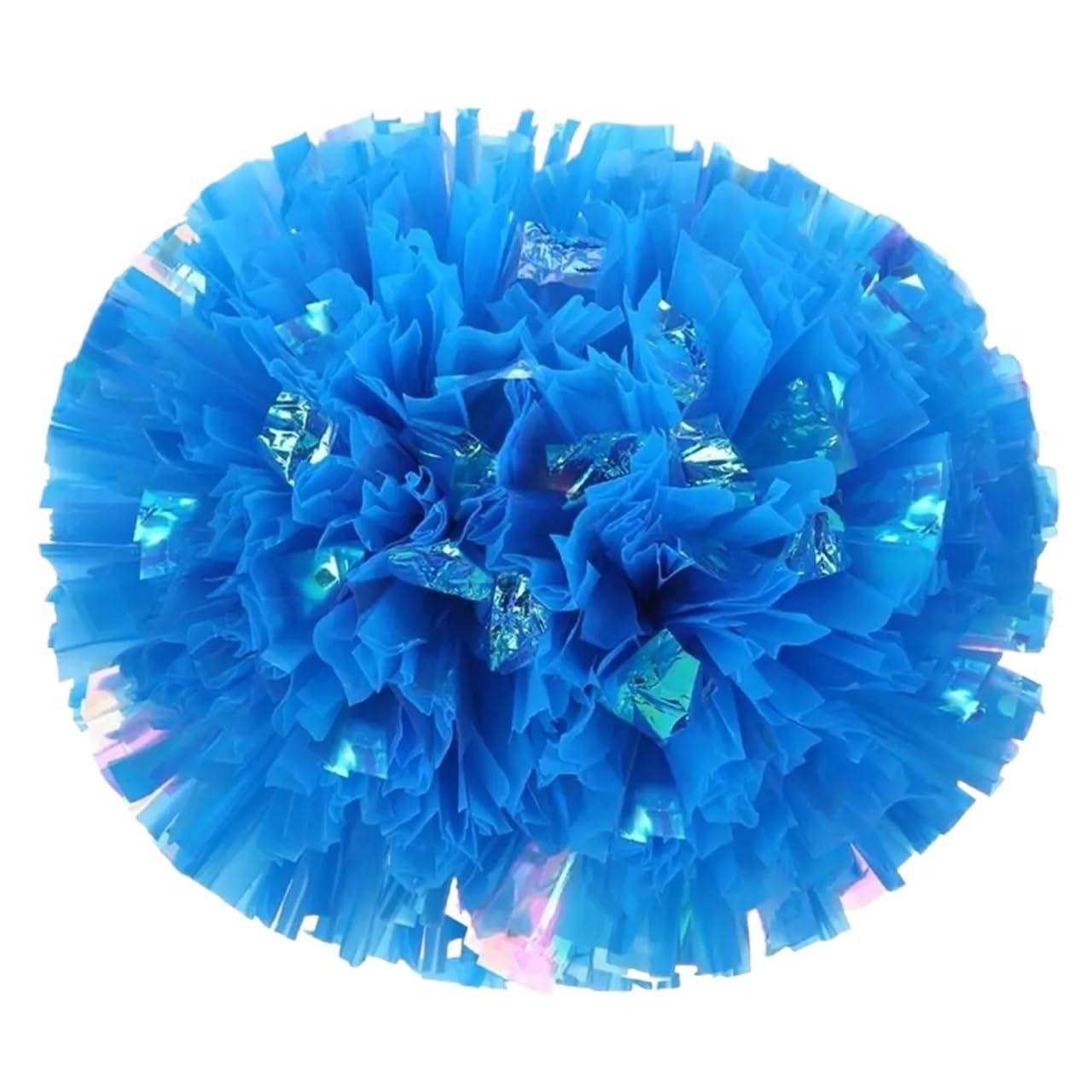Glitter Metallic Foil Pompoms, Plastic Cheerleader Pom Poms 25cm Multicolor Pack of 6(Color 3)
