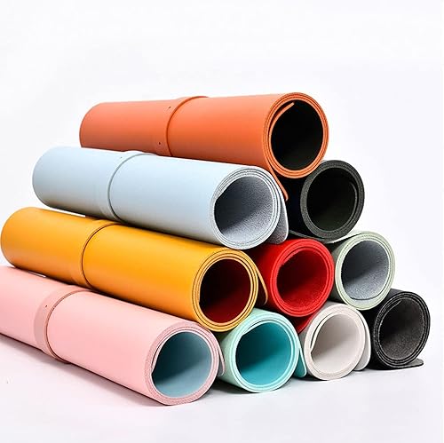 Miniatura 6 de Slthe Alfombrilla antideslizante para mouse, impermeable, de piel sintética, protector de mesa de escritorio, ultrafino, grande, fácil de limpiar,