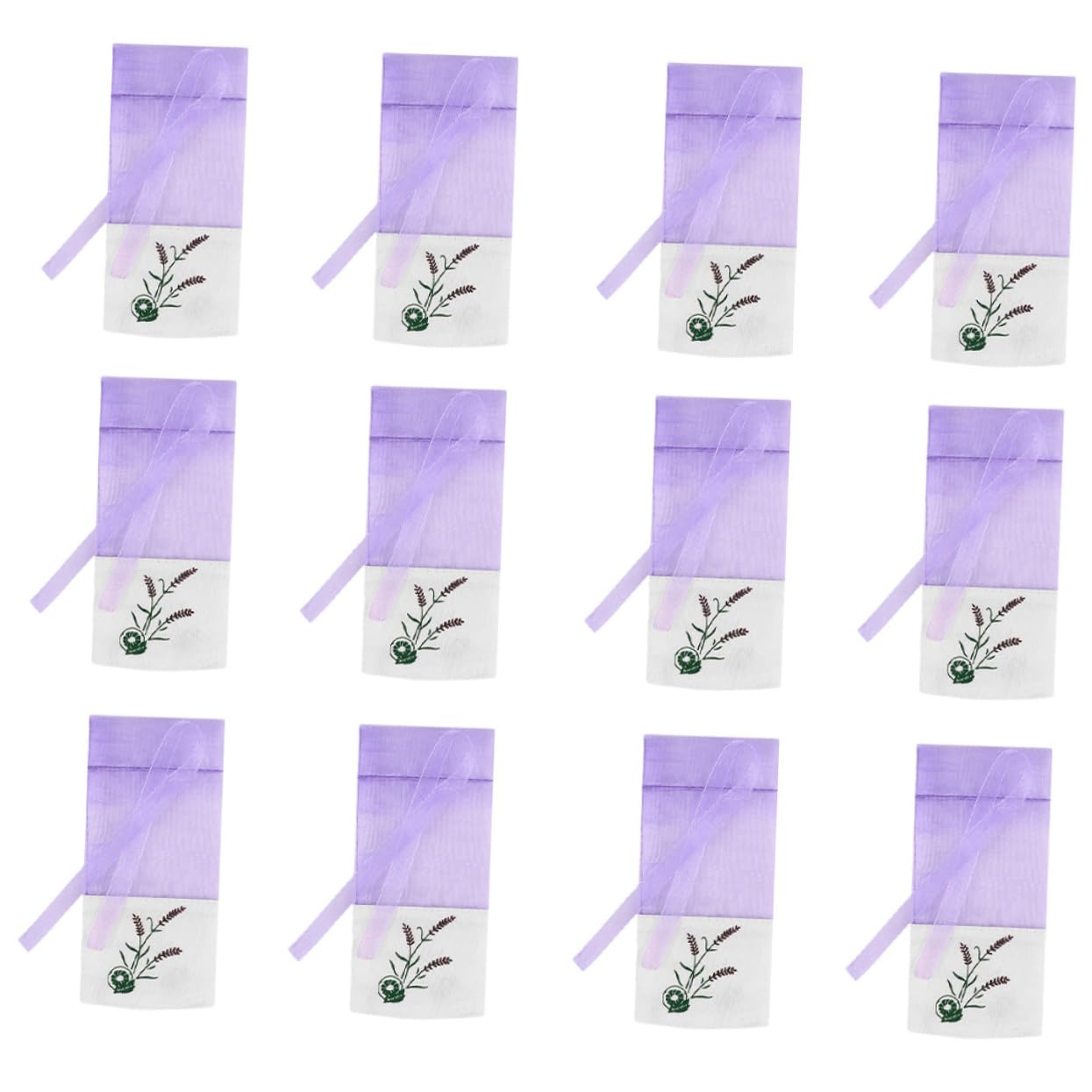 CAXUSD 12pcs Lavender Sachets Bags Empty Organza Pouches for Spices Herbs and Dried Flowers for Closet Freshening and Home Fragrance