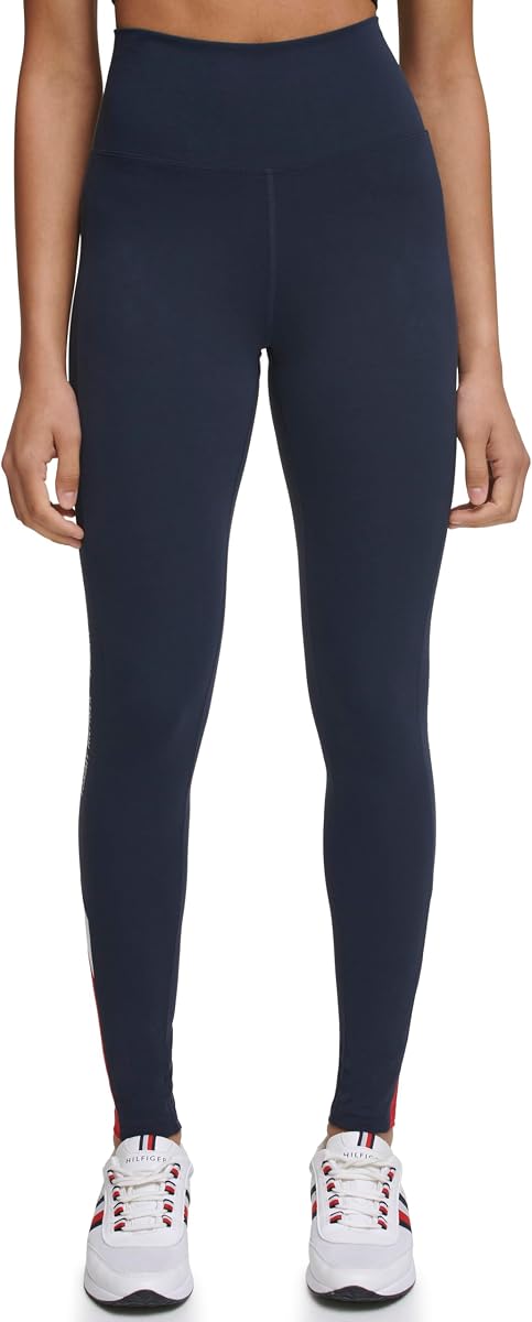 Tommy Hilfiger Legging de rendimiento de talle alto con bloques de color y cinta con logo para mujer