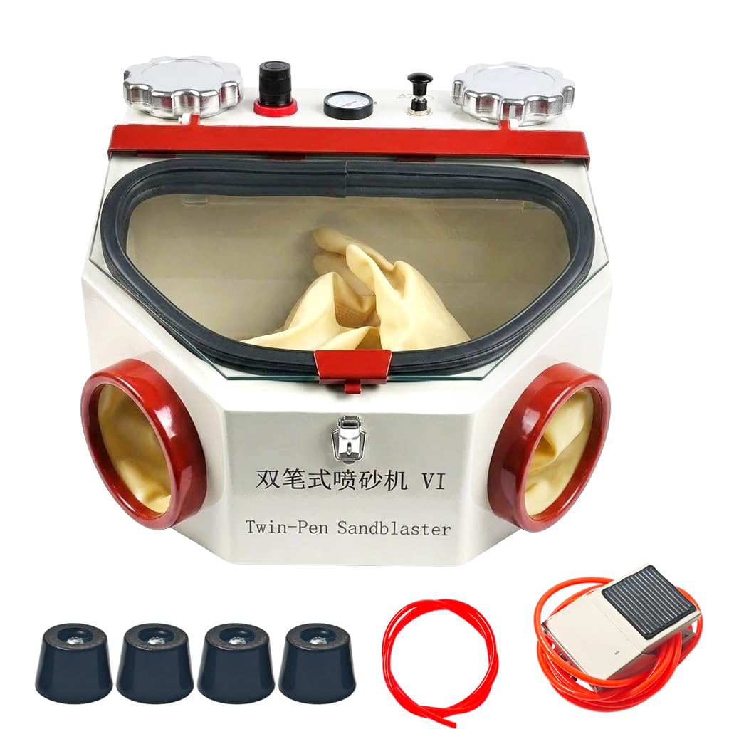 Sandblaster Lab Equipment Double-Pen Fine Sand Blasting Machine LED