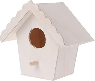 Grotera Wood Bird House Unfinished Birdhouse to Paint Wooden Hanging Sleeping Nest for Outdoor Wild Bird Garden Decoration