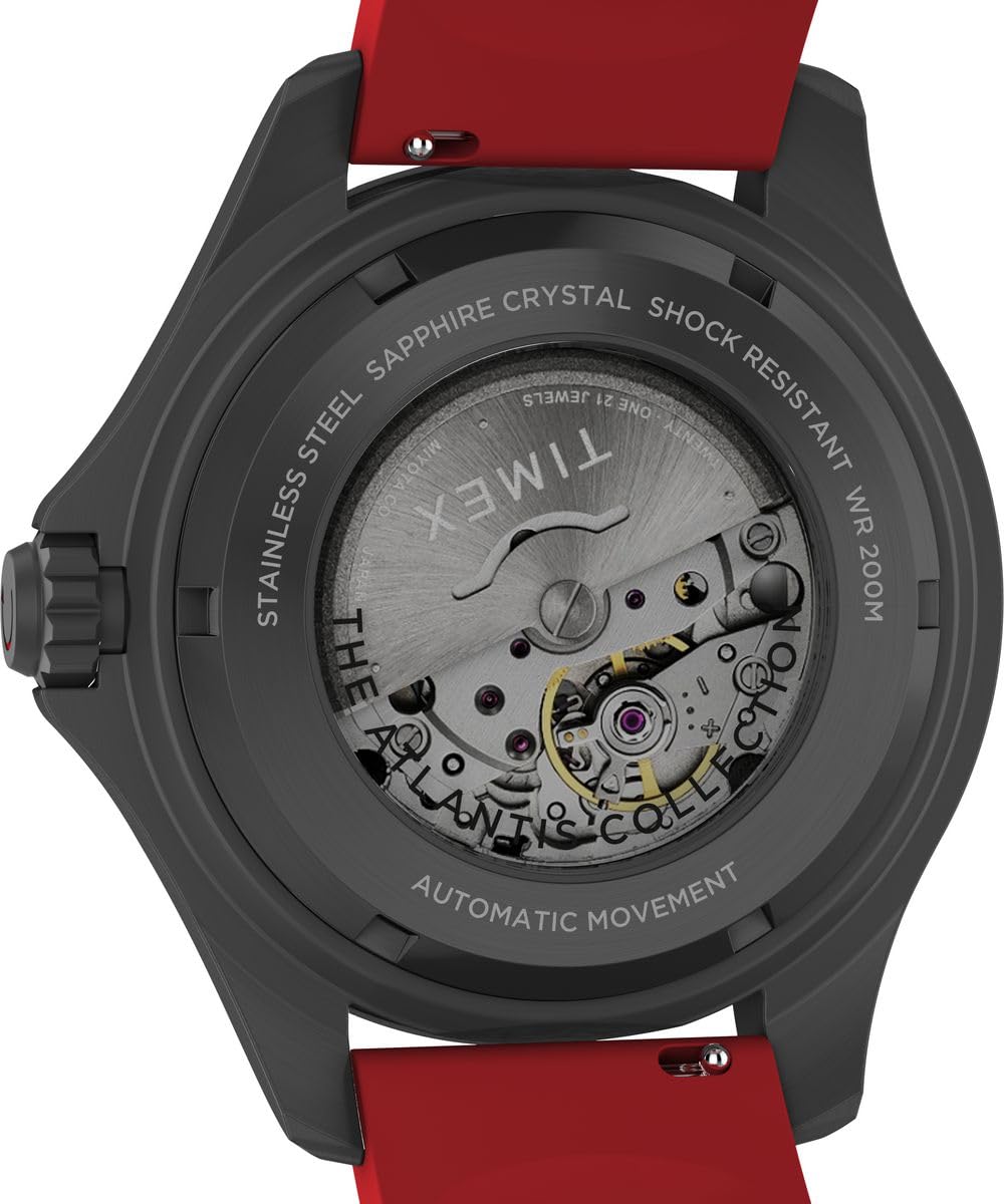 Timex Reloj analógico automático para Hombre con Correa de Goma Tiburón