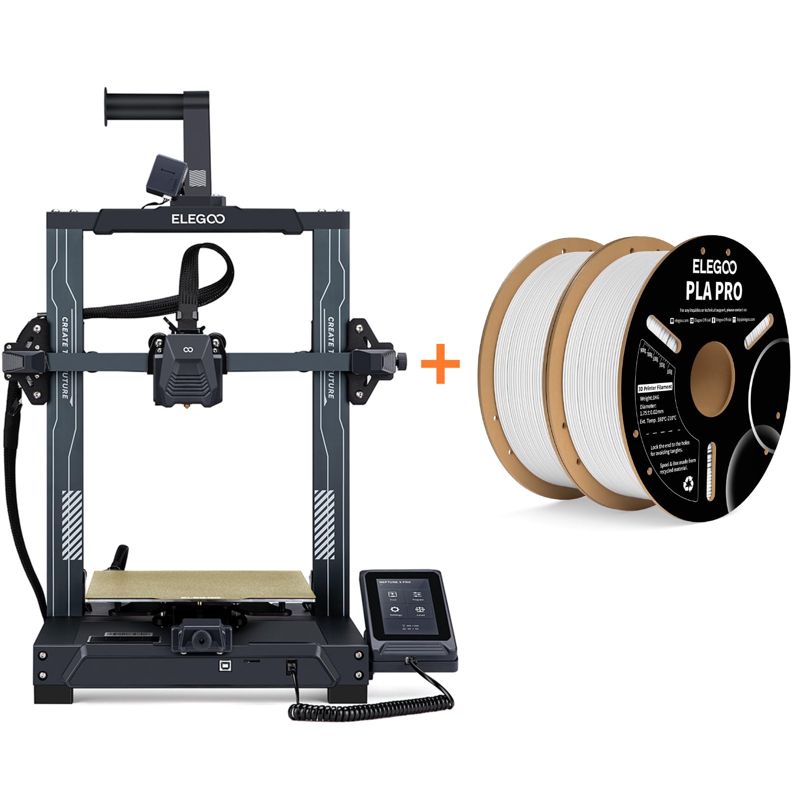 Neptune 3 Pro and PLA PRO Filament White 2KG: Amazon.com 