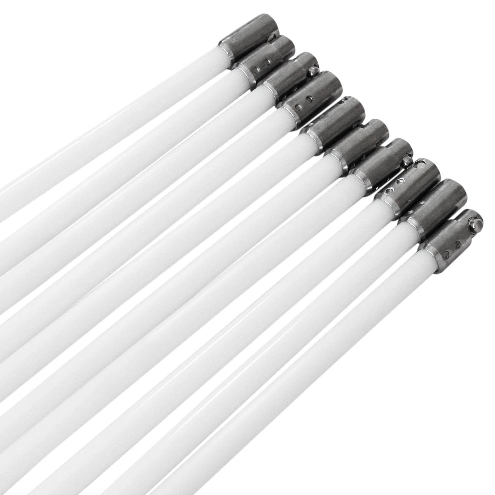 MaxBlast - Scovolo Spazzacamino per Trapani Avvitatori con Adattatore Spazzola Camino Canna Fumaria Ciminiera Asta Nylon Flessibile con 6 Spazzole da 7 Setole - 11m