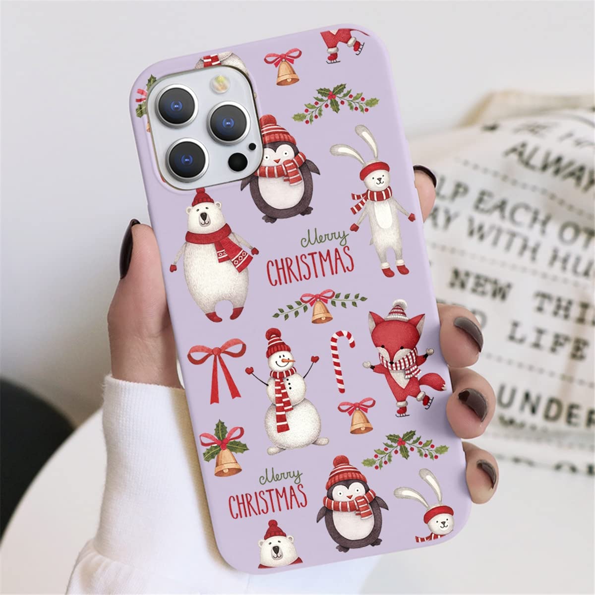 Yoedge Natale Cover per iPhone 6/6s 4,7 Custodia Viola Silicone