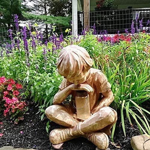 JJJ Ornamenti da Giardino Statue Creative Statue Solar Prato for Park Park Courtyard Luci LED Decorazione del Giardino (2 PCS)