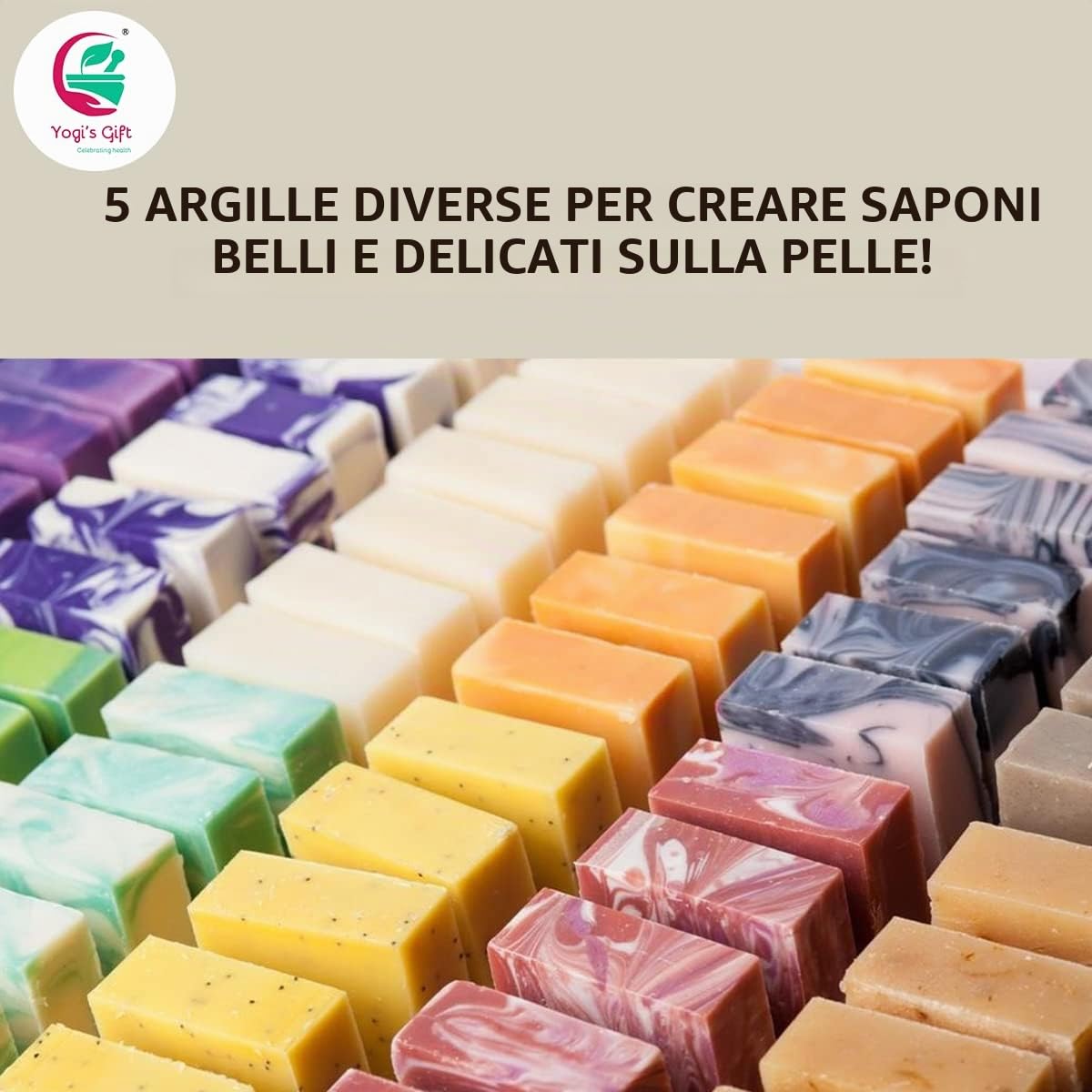 Confezione da 5 argille per maschere e saponi | Rosa, verde francese, caolino, rosso marocchino e argilla bentonitica | 227 g ciascuno | Il miglior pacchetto per progetti fai da te | Yogi's Gift®