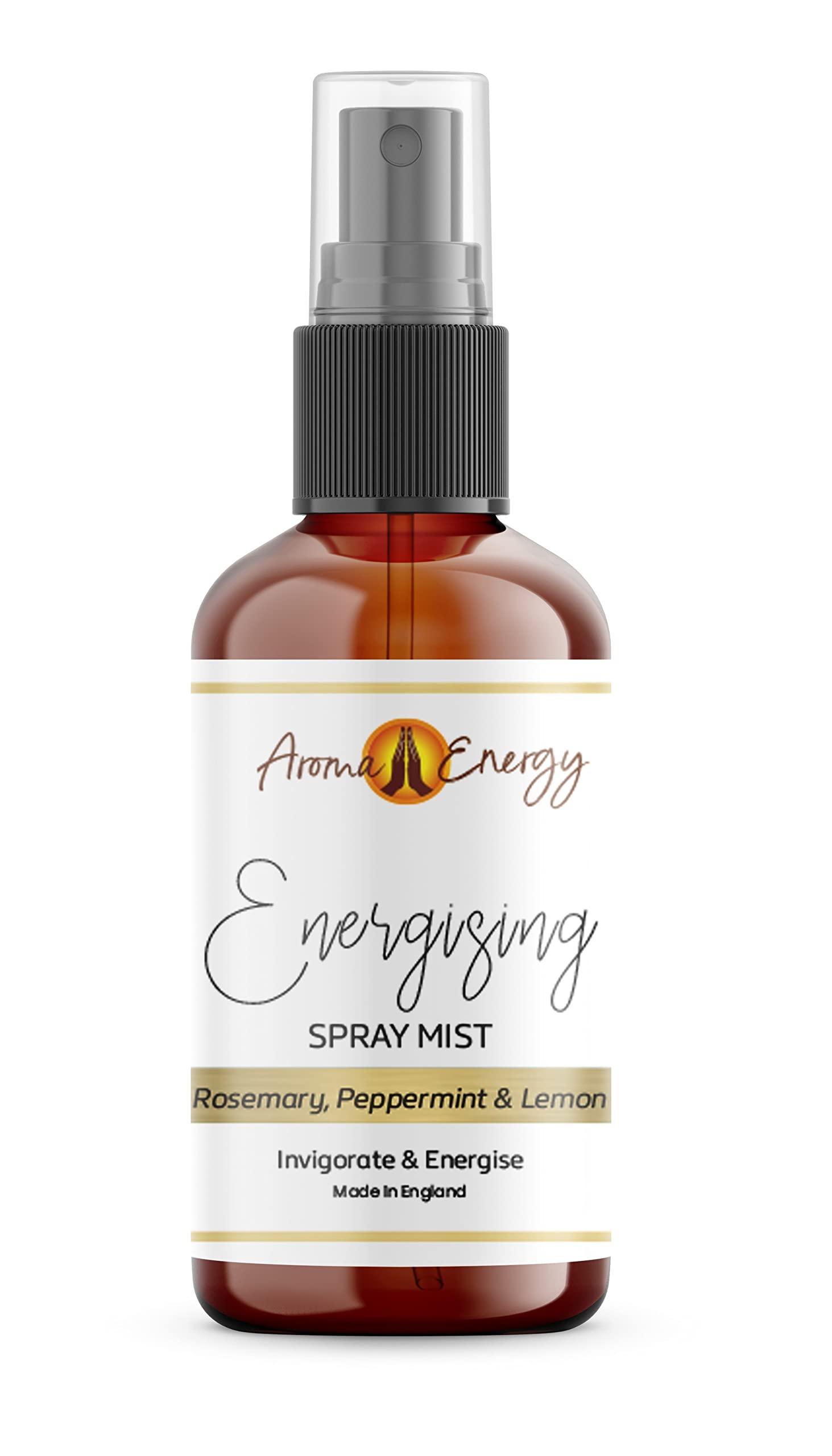 Aroma Energy Energising Room Spray 100Ml - Natural Essential Oil Fragrance Mist - Rosemary, Peppermint & Lemon