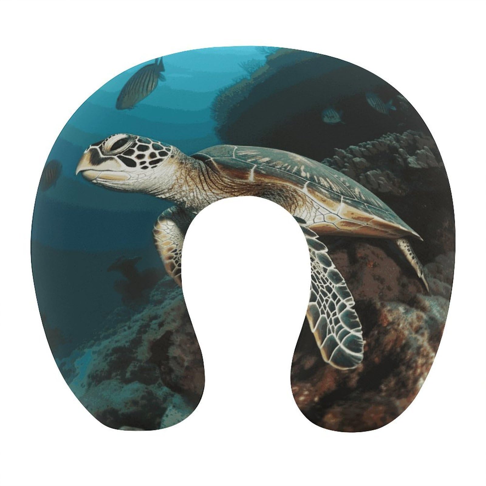 Adfgyerh Style Sea Turtle(1) U-Shaped Pillow，Memory Foam Pillow Core，Cushion ，Provide Neck Support ，Travel Pillow，Suitable For Airplanes, Cars, Homes, And Offices.