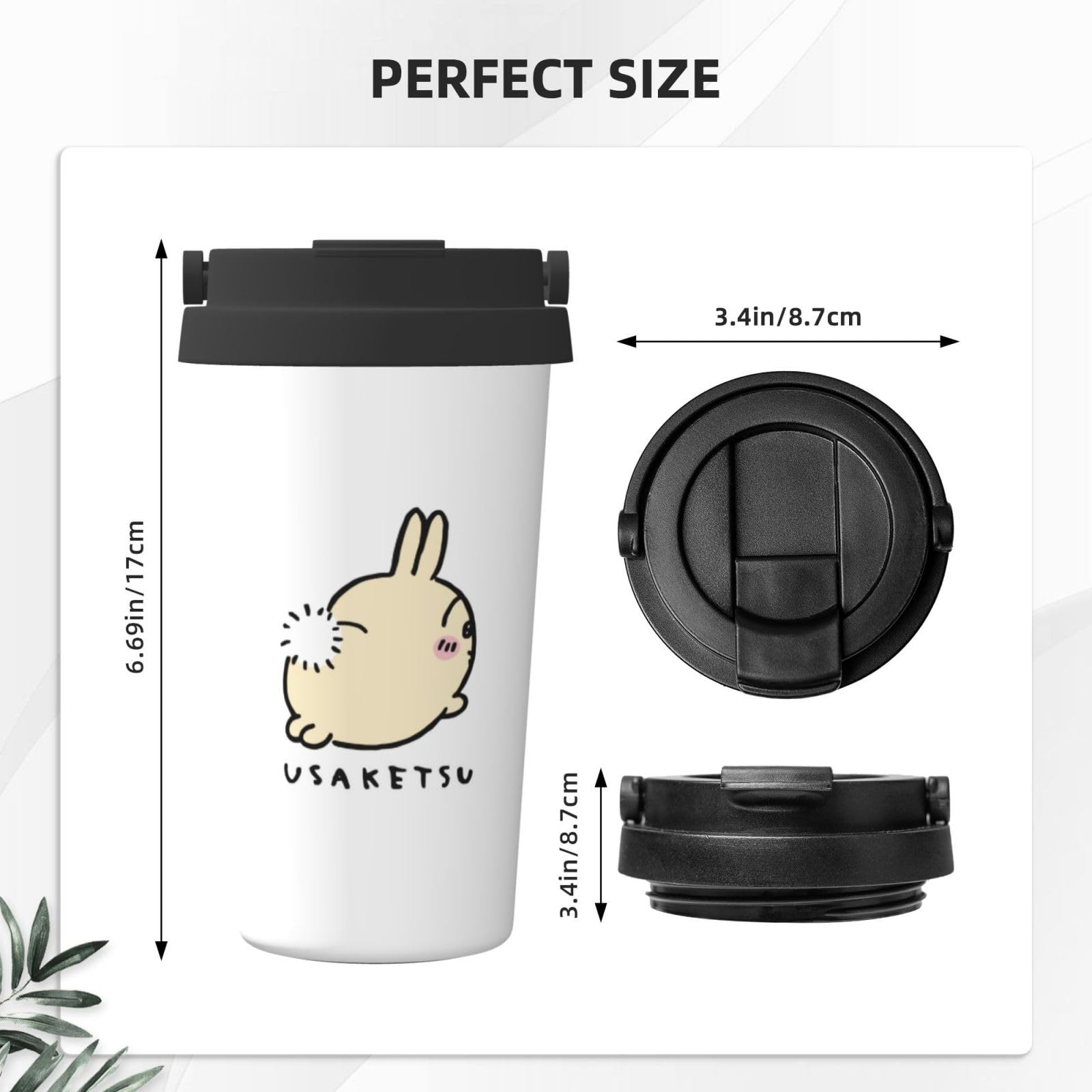Amazon｜タンブラー ちいかわ うさぎ コーヒーカップ 蓋付き 持ち 