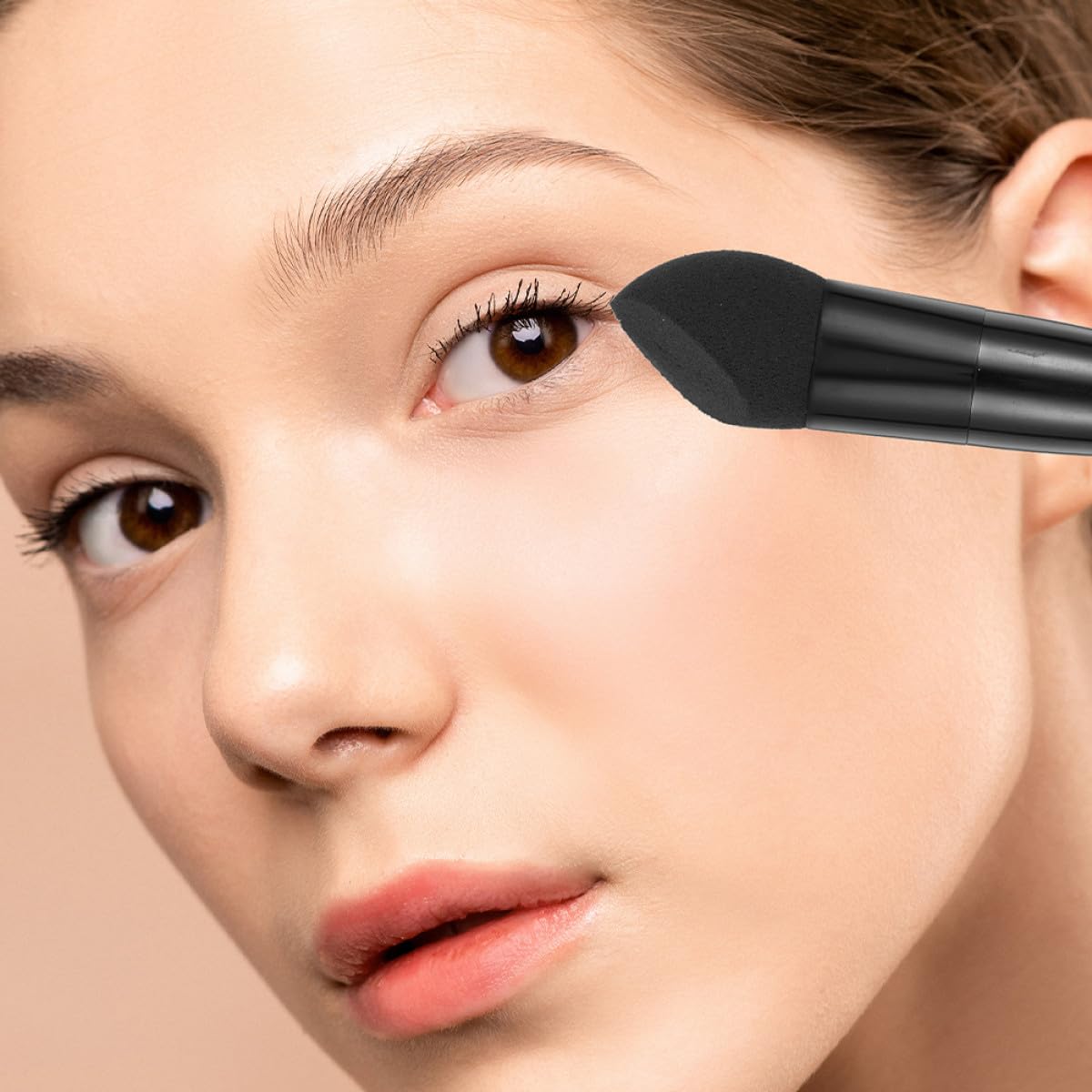 ibasenice Esponjas de Maquillaje Negro y Púrpura de Látex Set de 6 Portátiles Herramienta Práctica y Delicada para Uso Profesional y Maquillaje Facial