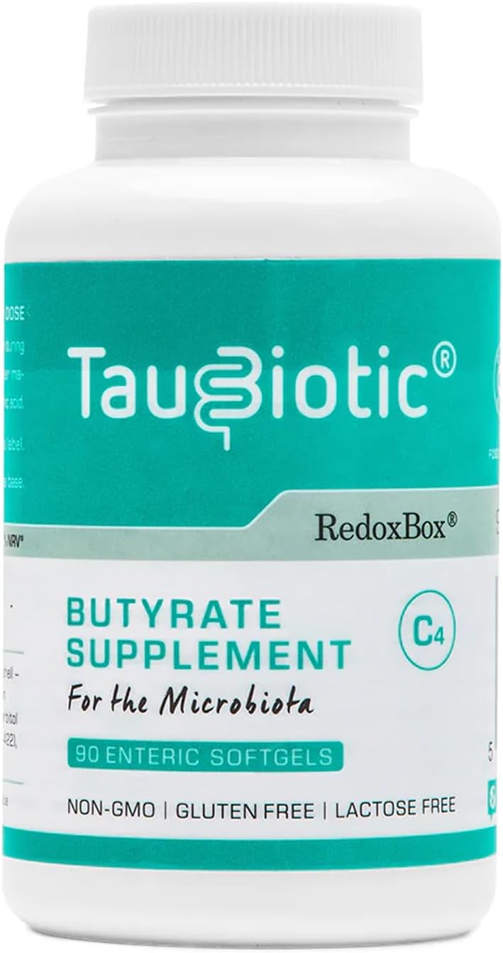 TauBiotic® 90 caps. by RedoxBox® - Butyrate (tributyrin) Gut Microbiota & Digestion Support.