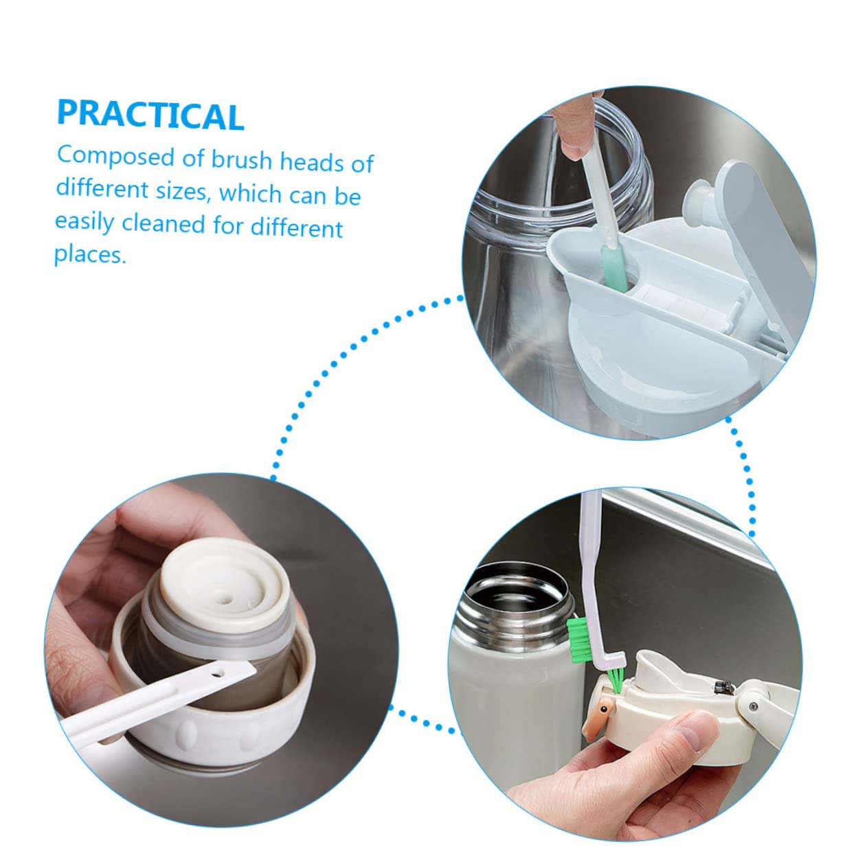 HEMOTON 64pezzi Spazzole Per Pulizia Bottiglie Scovolini Per Fessure e Tappi Di Borracce Con Manico Versatile e Facile Da Riporre