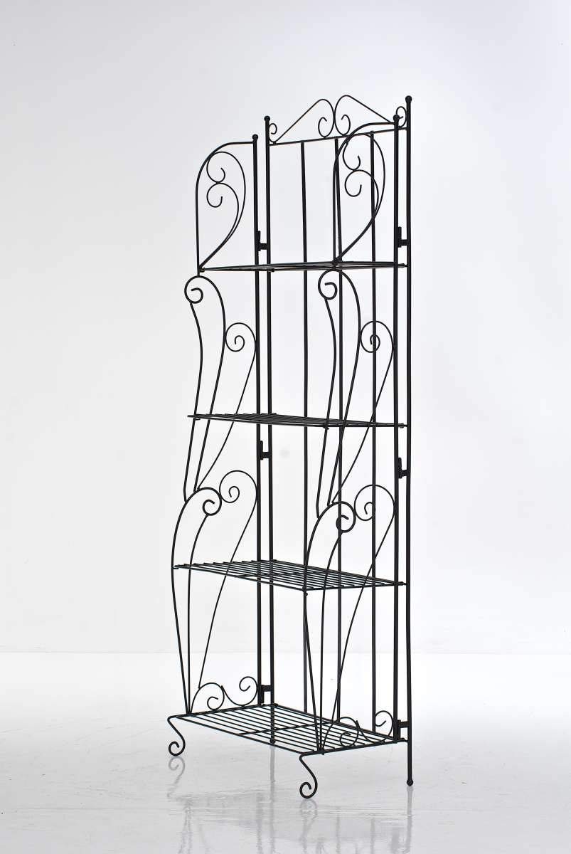 CLP Estantería de Hierro Plegable Lea I Estantería Plegable Decorativa con 4 Estantes I Estantería de Hierro Multiusos de 4 Niveles I Color: | Color Negro