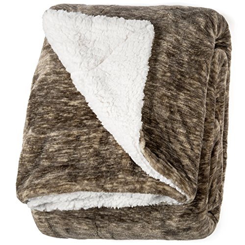Life Comfort Ultimate Sherpa Throw, Large (60" x 70") Plush Polyester, All Season