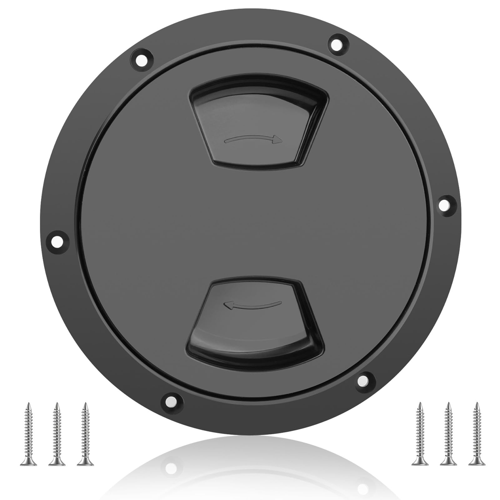 Tceapoo 5 inch Boat Round Deck Plate Non Slip Inspection Hatch, 5" Marine Access Port Hatch Cover with Screws, Detachable Water Tight Lid Cover for Marine Boat Yacht