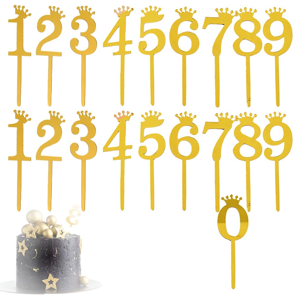YUANXINWL 誕生日ケーキ 飾り 誕生日 ろうそく 数字 ケーキ挿入カード (19個入り) カップケーキ 記念日 ケーキ飾り ピック バースデーケーキ パーティーの装飾