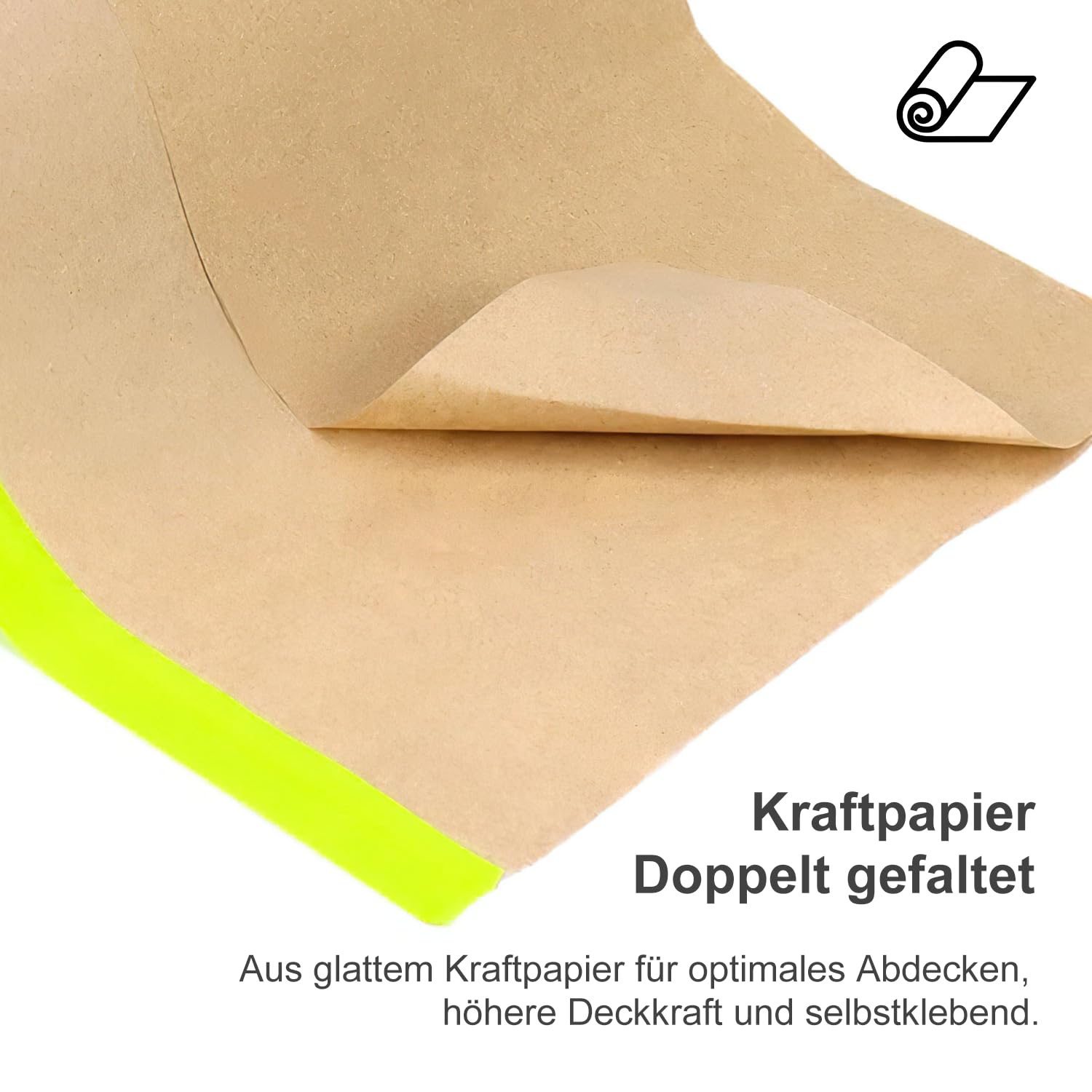 Papiers de Masquage Peintre Rouleaux de Papier de Masquage 6 Rouleaux Bache Protection Peinture Kraft 45cm x9m pour Peinture Automobile Protection Meubles Voiture et Revêtement du sol