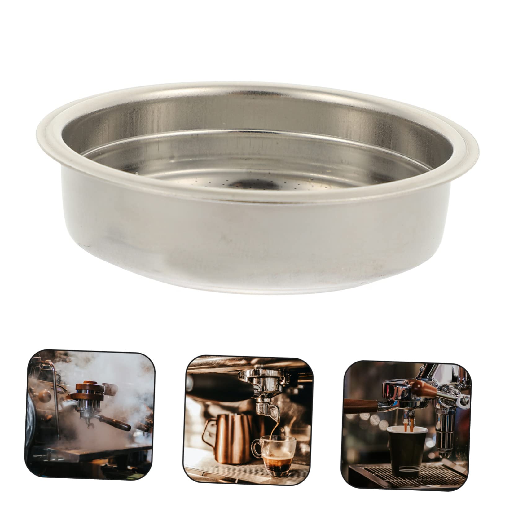 Housoutil 5 Filtros Para Cafetera Colador De Café Molido Cesta De Filtro De Acero Inoxidable Taza De Malla Fina Para Cafetera Espresso.