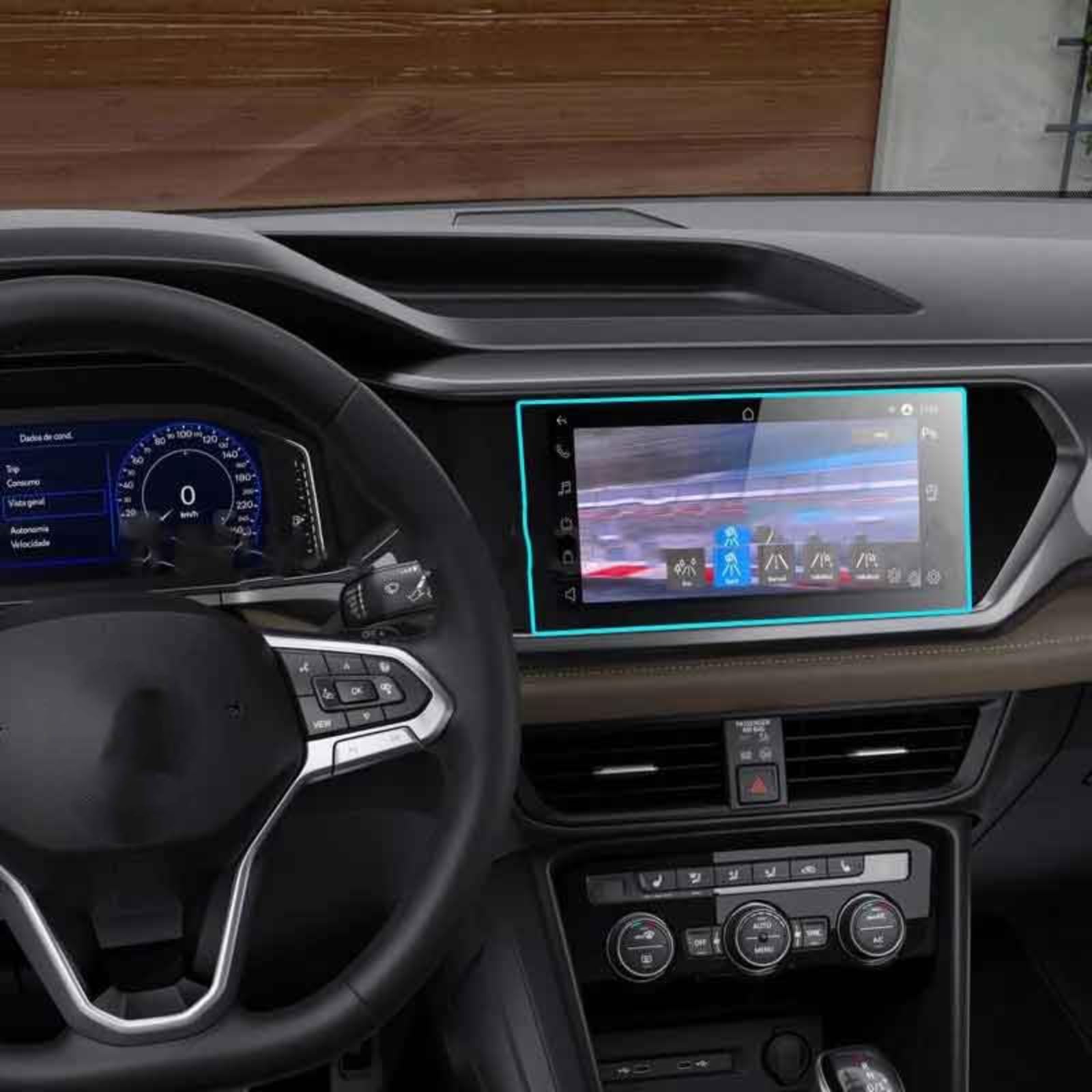 Nawigacja samochodowa Szkło hartowane Ekran LCD Folia ochronna Naklejka Osłona Dla VW Taos t-cross 2022