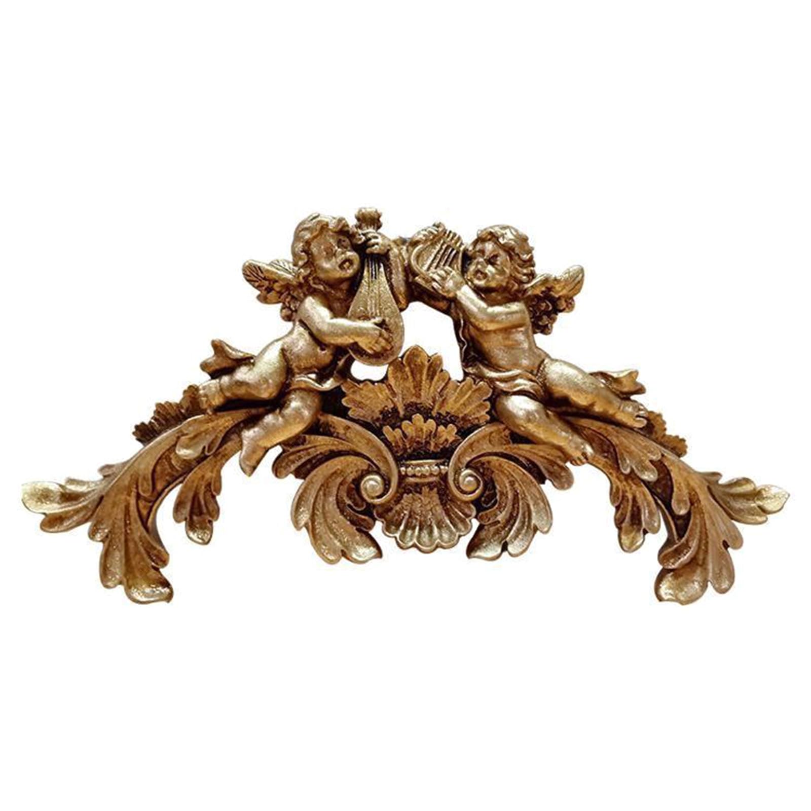 Sculpture traditionnelle de style européen avec ange en relief pour décoration murale