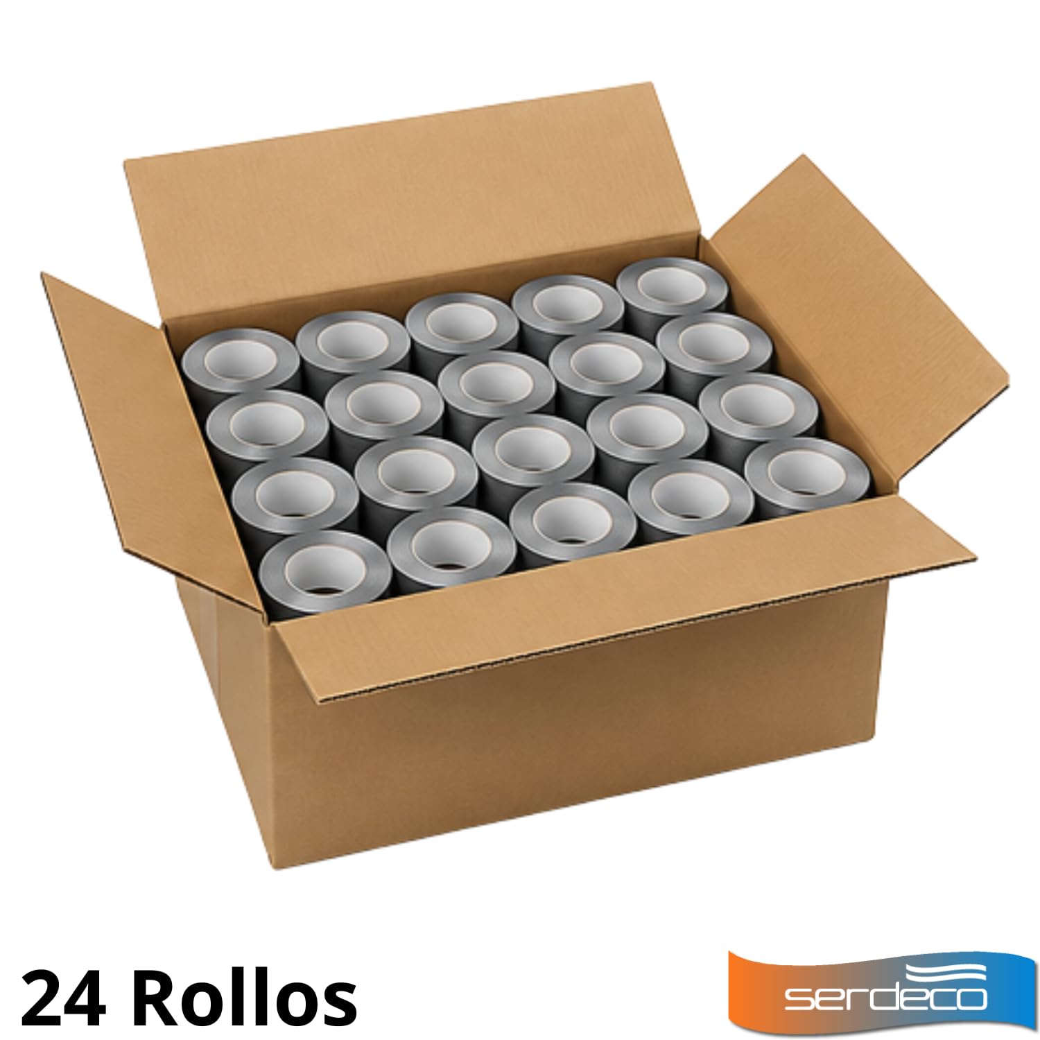 SERDECO Cinta Americana Gris 48 mm x 50 m – 24 Rollos
