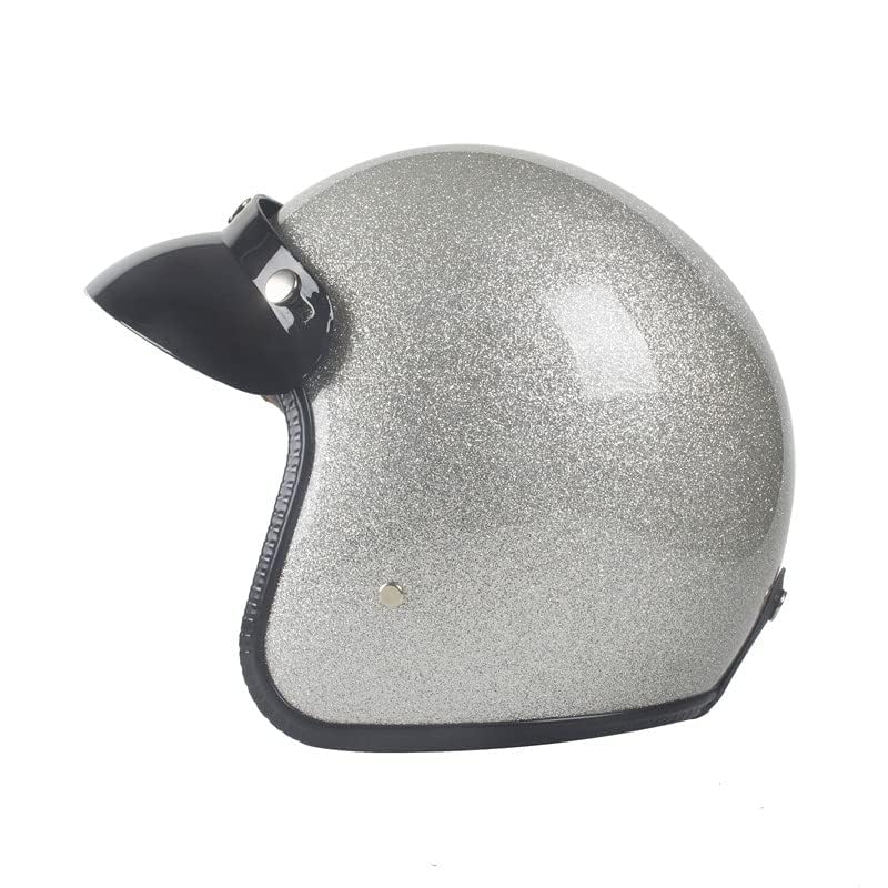 Image of Harssidanzar Open Face Motorcycle Helmet DOT Approved Vintage Helmet CU601