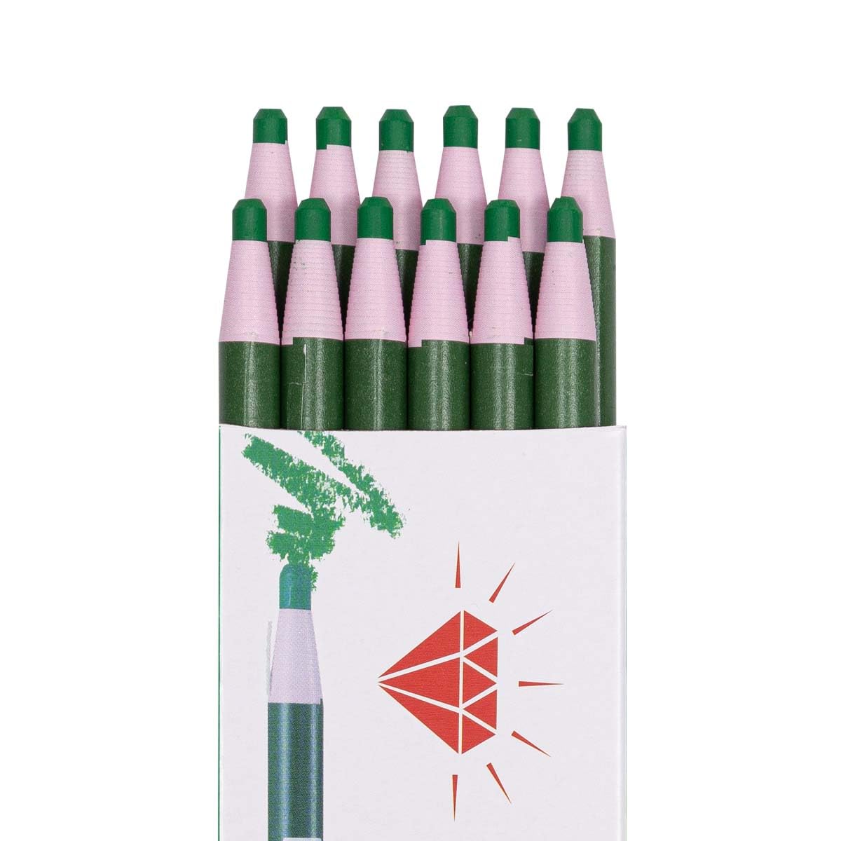 HOMSSEM New China Markers Grease Pencils – 12-Pack Multi-Surface Wax Markers for Glass, Metal, Plastic – Non-Sharpening Peel Off China Marker (Green)