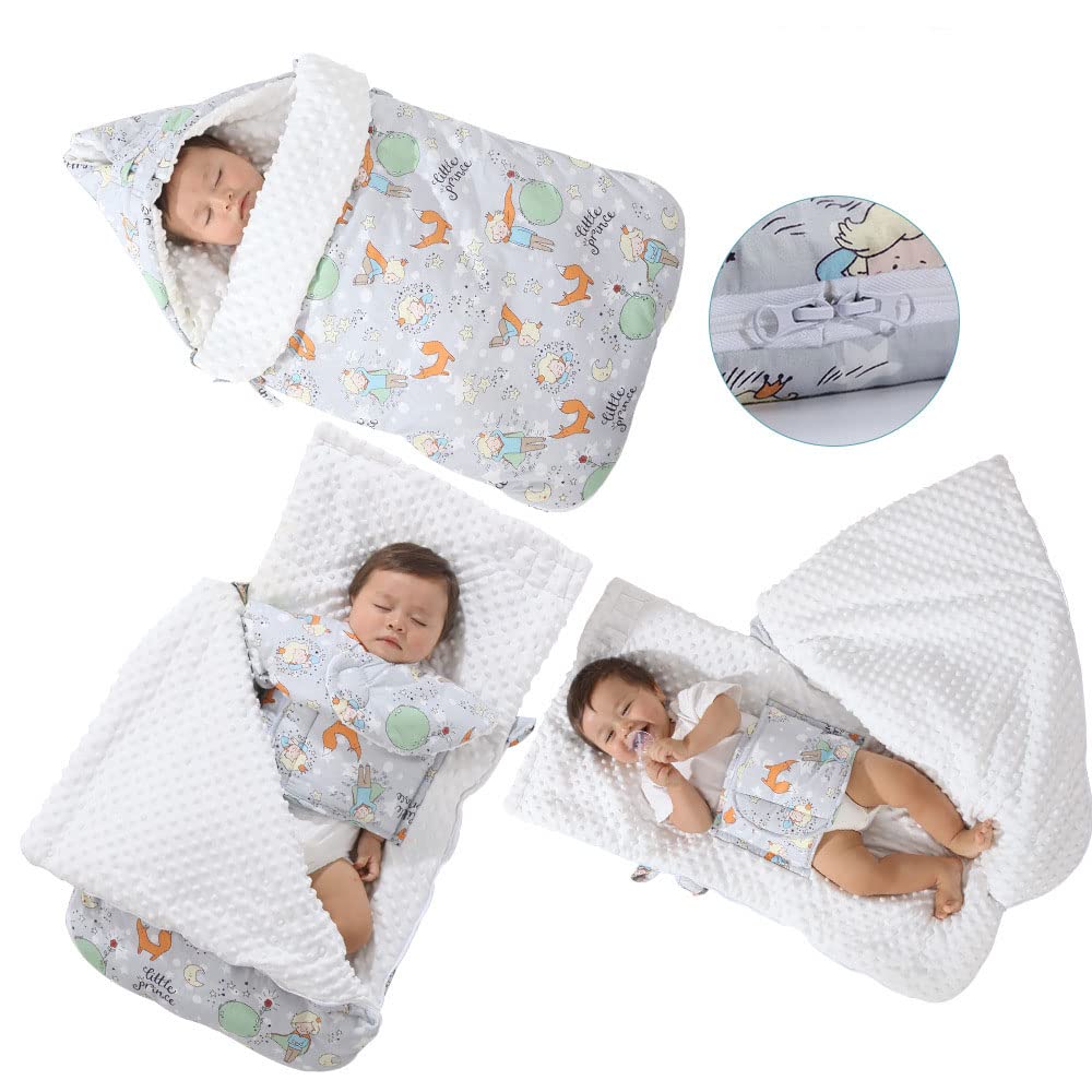 BOMEETSIA Baby-Baumwoll-Anti-Schock-Schlafsack, Herbst- und Winter-Quilt für Neugeborene, Baby-Mütze, Samt-Schlafsack, Faultier, 105 x 52 cm (1-3 Jahre alt)