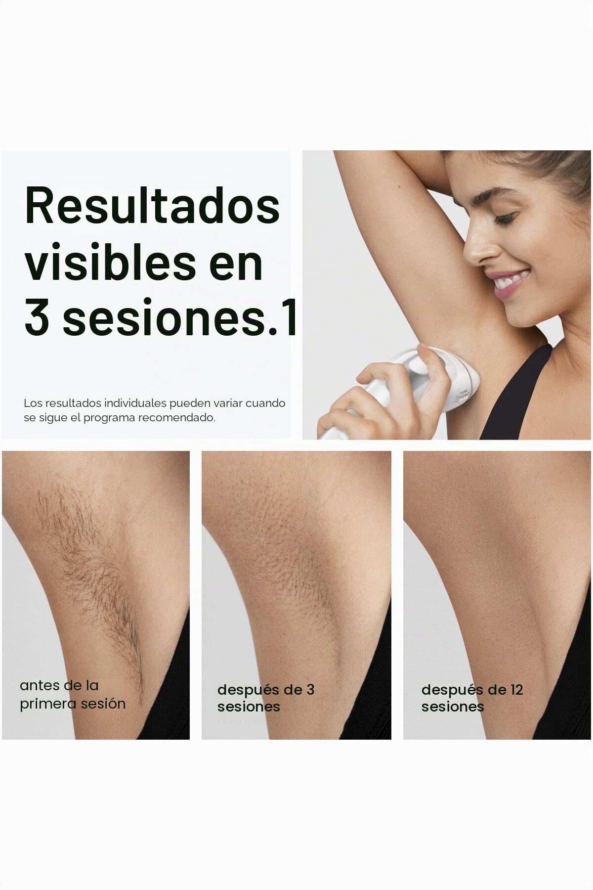 Braun Silk·expert Pro 3 PL3122 - Depiladora con pulsos de luz, depilación semidefinitiva, alternativa al láser, bolsa, maquinilla de afeitar Venus, 2 cabezales, color blanco/plateado