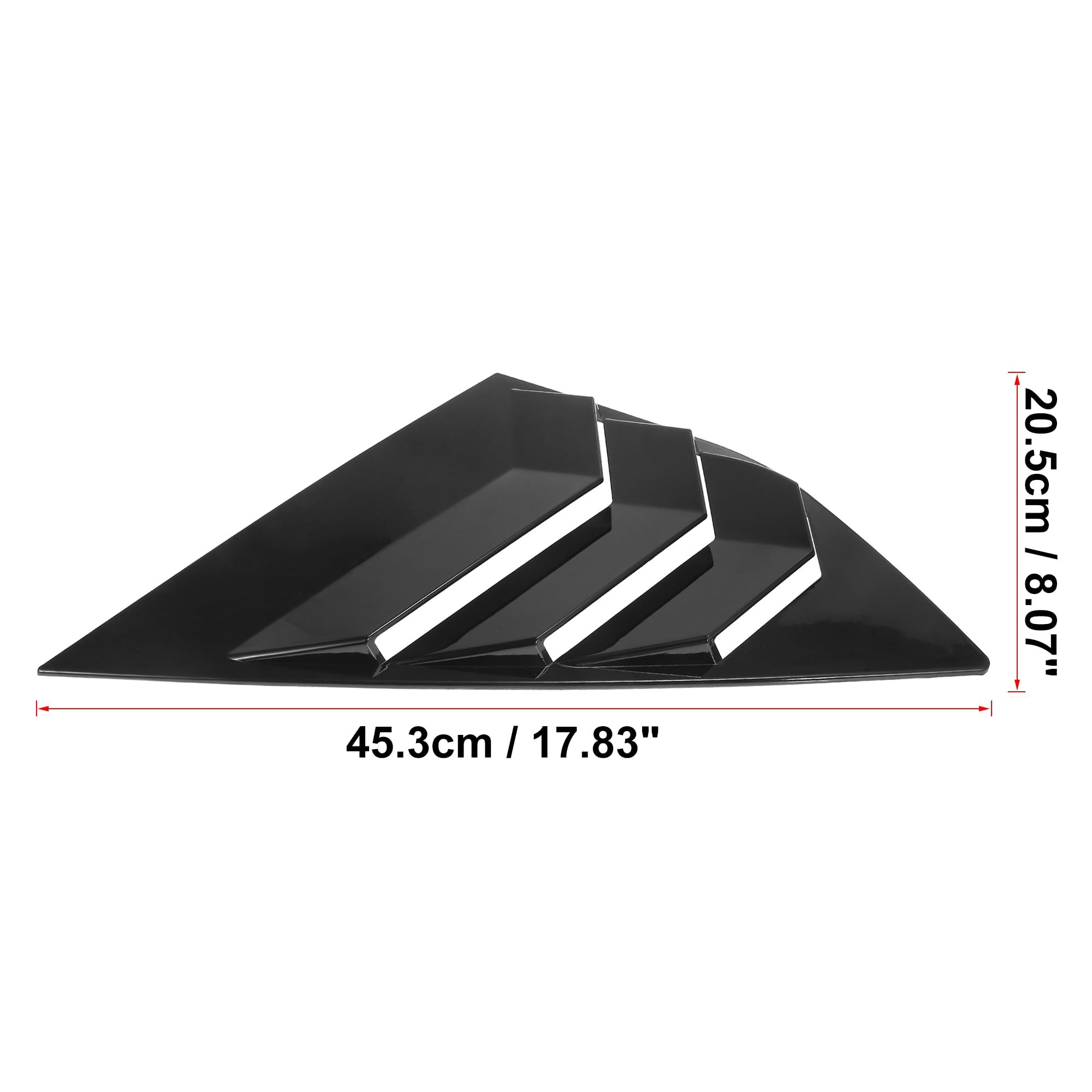 X AUTOHAUX 1 Pair Car Rear Side Window Louvers Cover for Ford Focus 2012-2018 Gloss Black