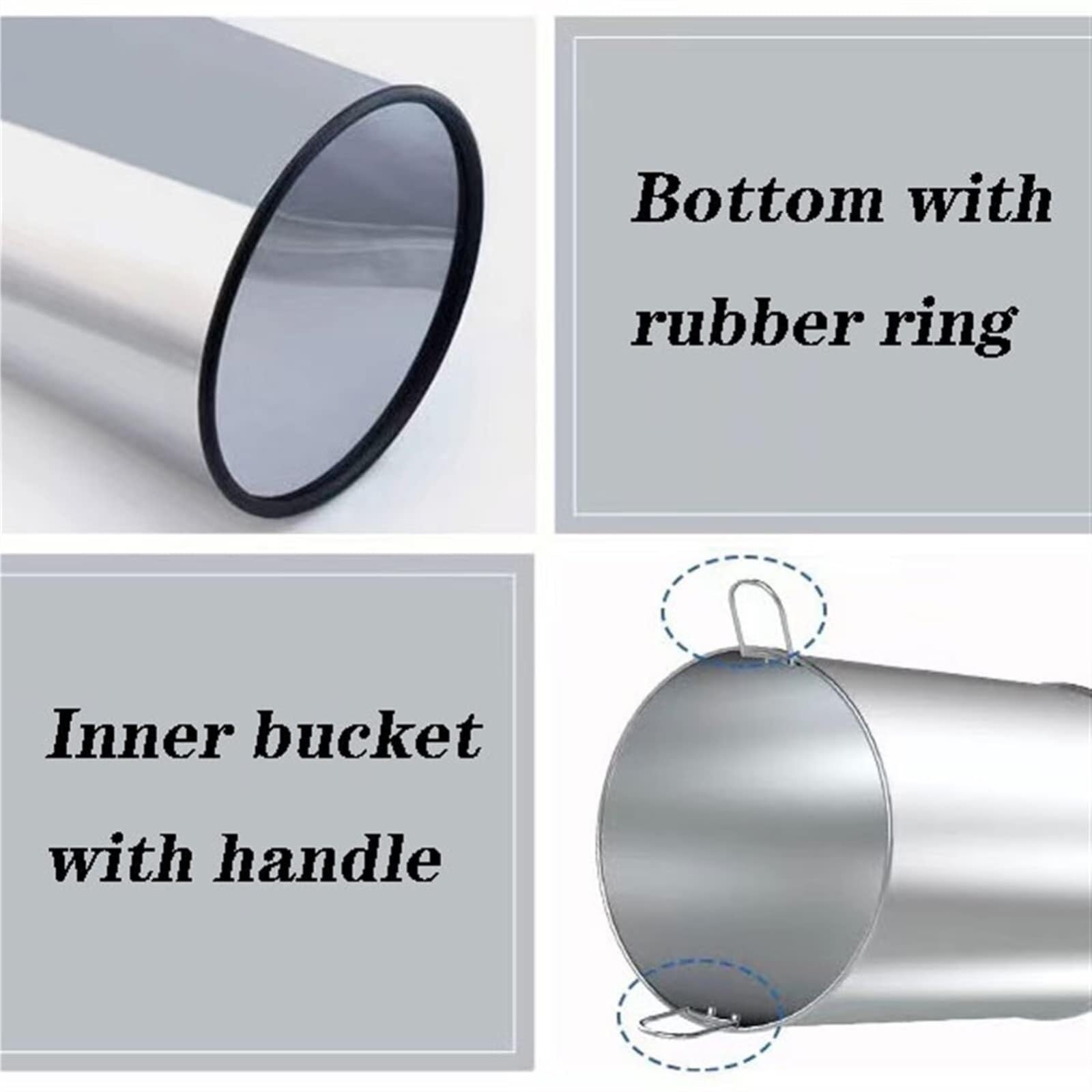 Papelera Oficina Cubos De Basura Cubo De Basura De Cocina/Cubo De Basura De Acero Inoxidable con Tapa De Tiro Directo Cubo De Basura Comercial para Hotel Papelera para Comunidad(Blue,Silver)