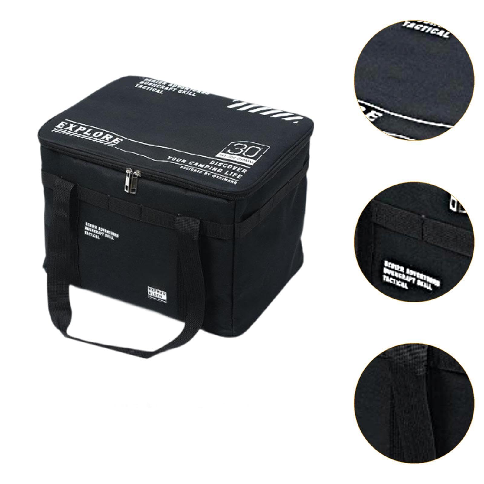 Bolsa de Almacenamiento para Camping, Bolsa para Tanque de Gas, Organizador de Gran Capacidad, Bolso de Mano, Estuche de Almacenamiento, Bolsa, Negro