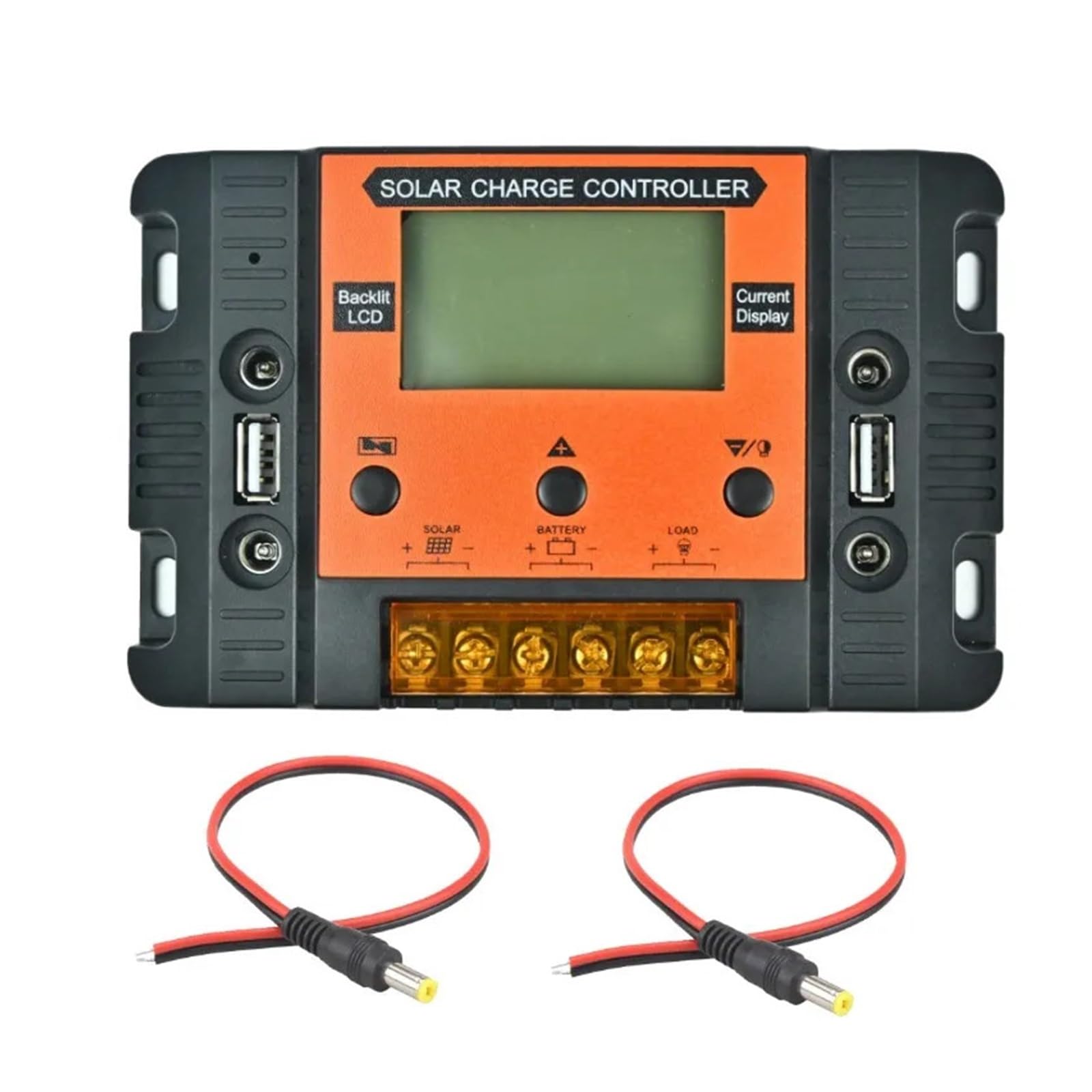 Regolatore Solare 12V24V30A con Quattro Fori CC, Schermo di Visualizzazione Retroilluminato, Regolatore di Carica for Generazione di Energia Fotovoltaica
