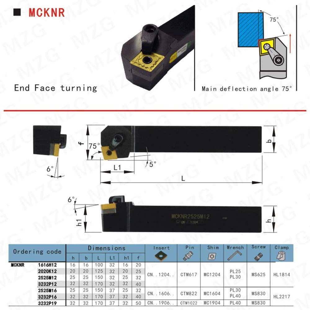Maifix Porte-Outil MTJNR CNC - Tournevis Externe Pour Plaquettes Carbure TNMG, Tige 16-32 Mm