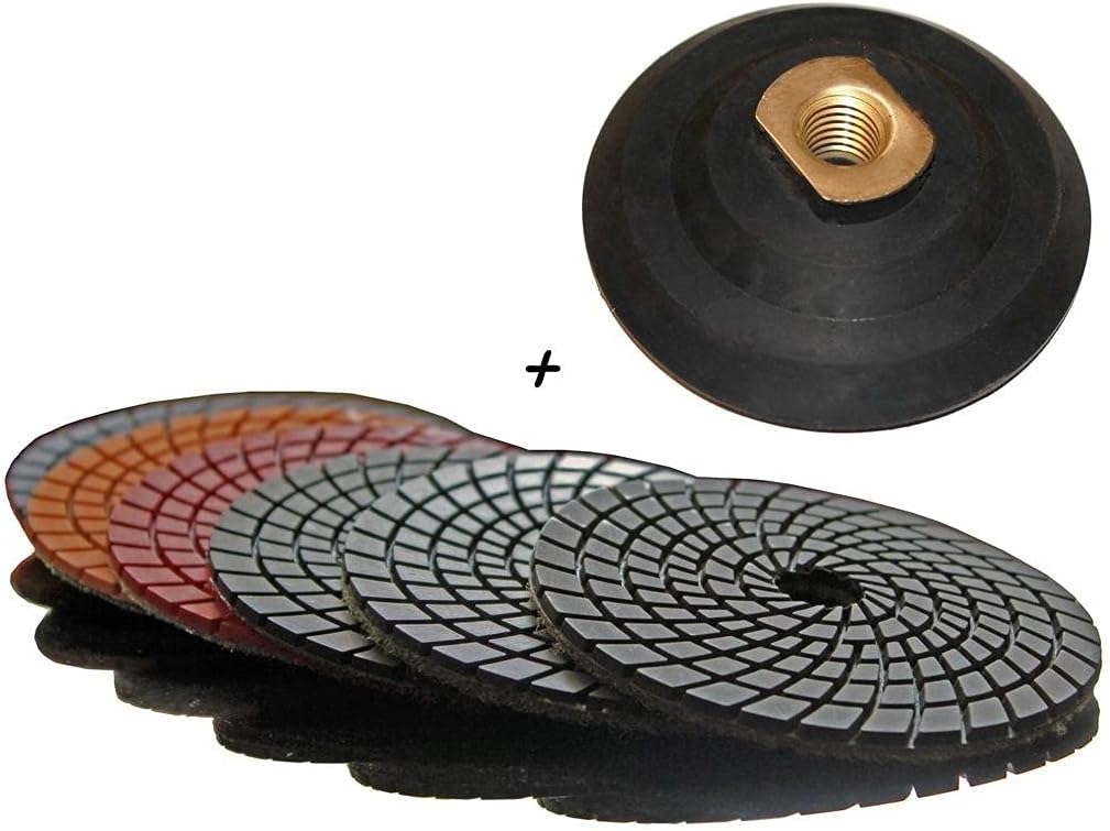 4" STADEA Granite Polishing Pads (2 Pieces) Grit 50 for Wet Sanding Polishing Granite/Granite Tile/Granite countertop polishing